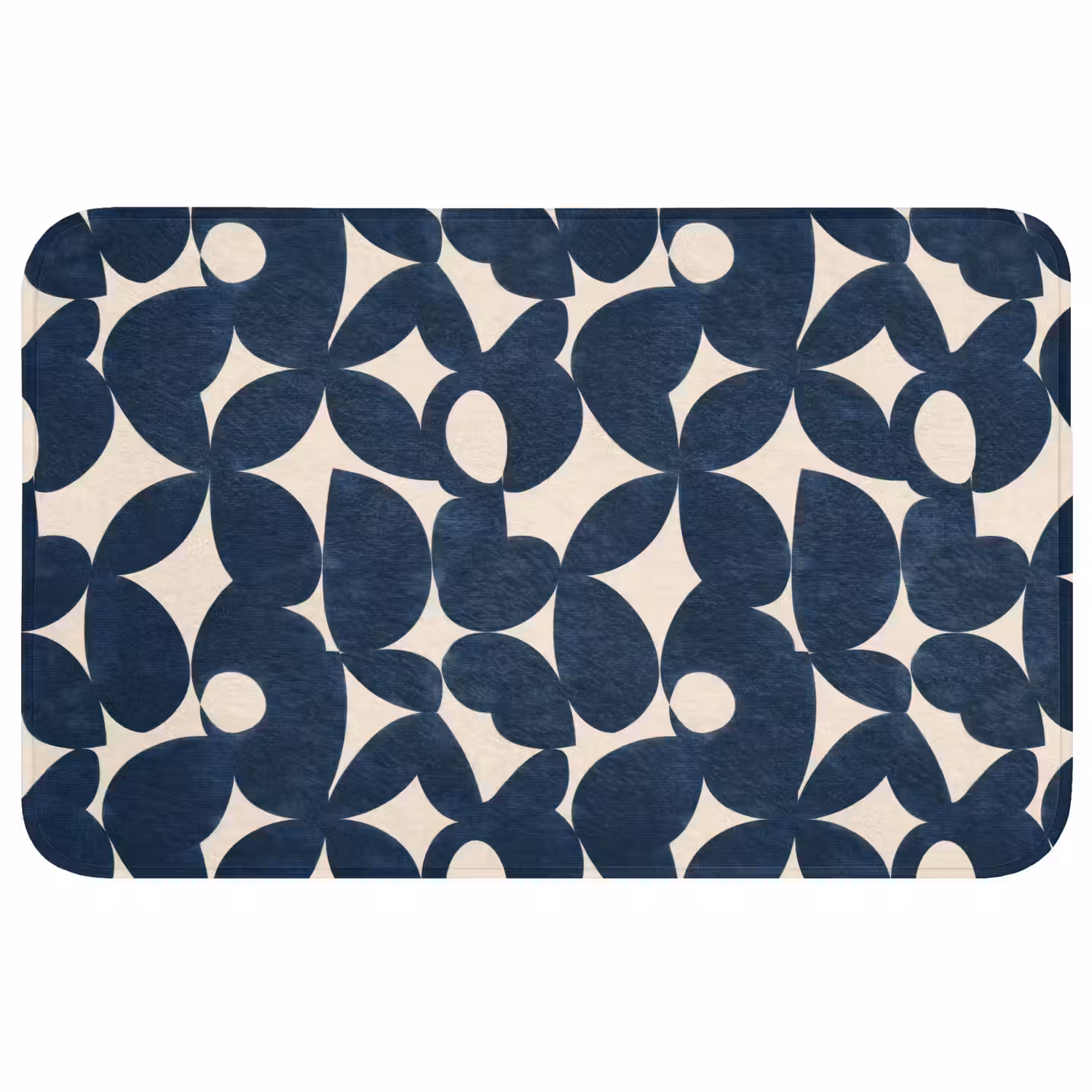Modern - Geometrisch - Blauw Badmat middel 997 -3d