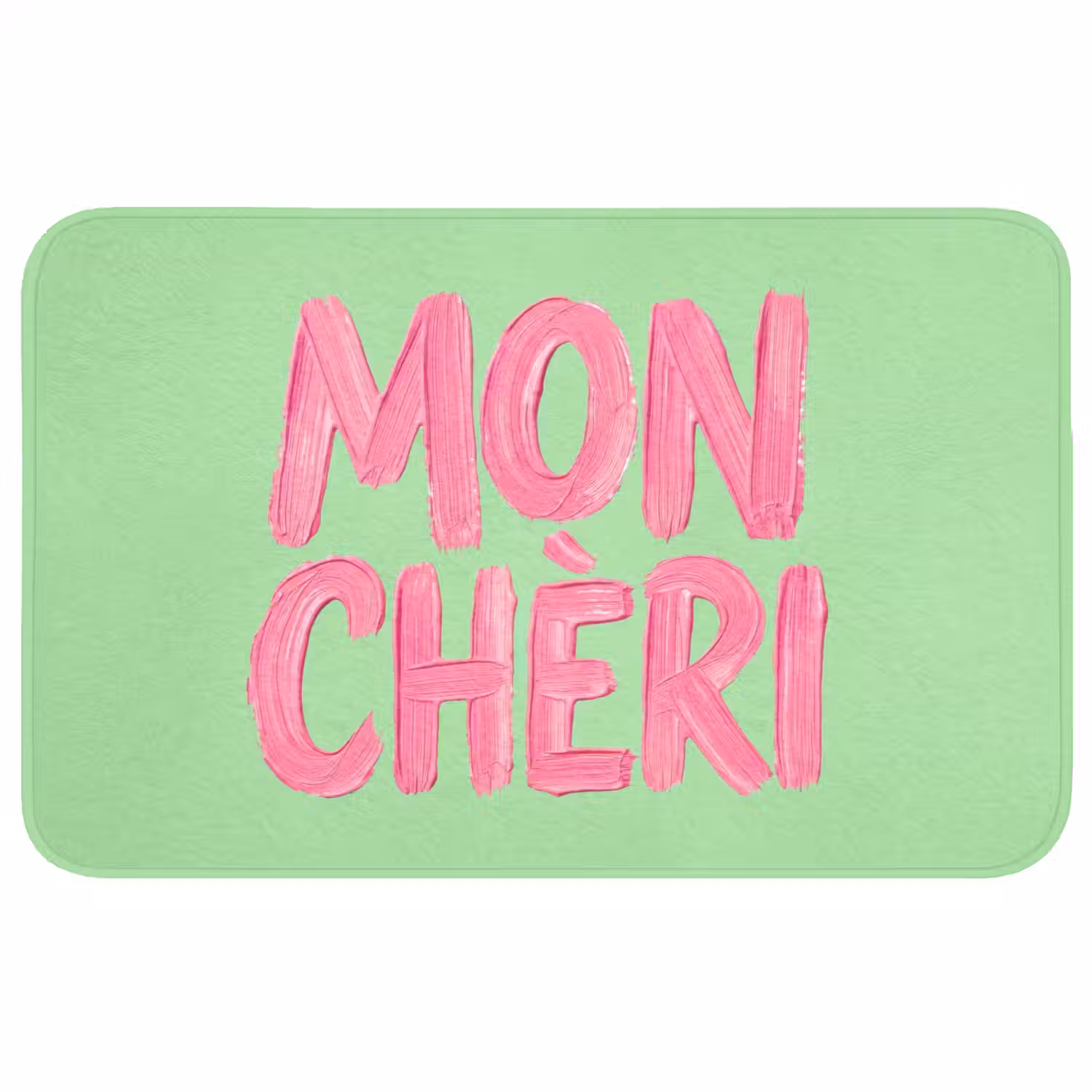 Mon cheri - Groen - Roze Badmat middel -3d