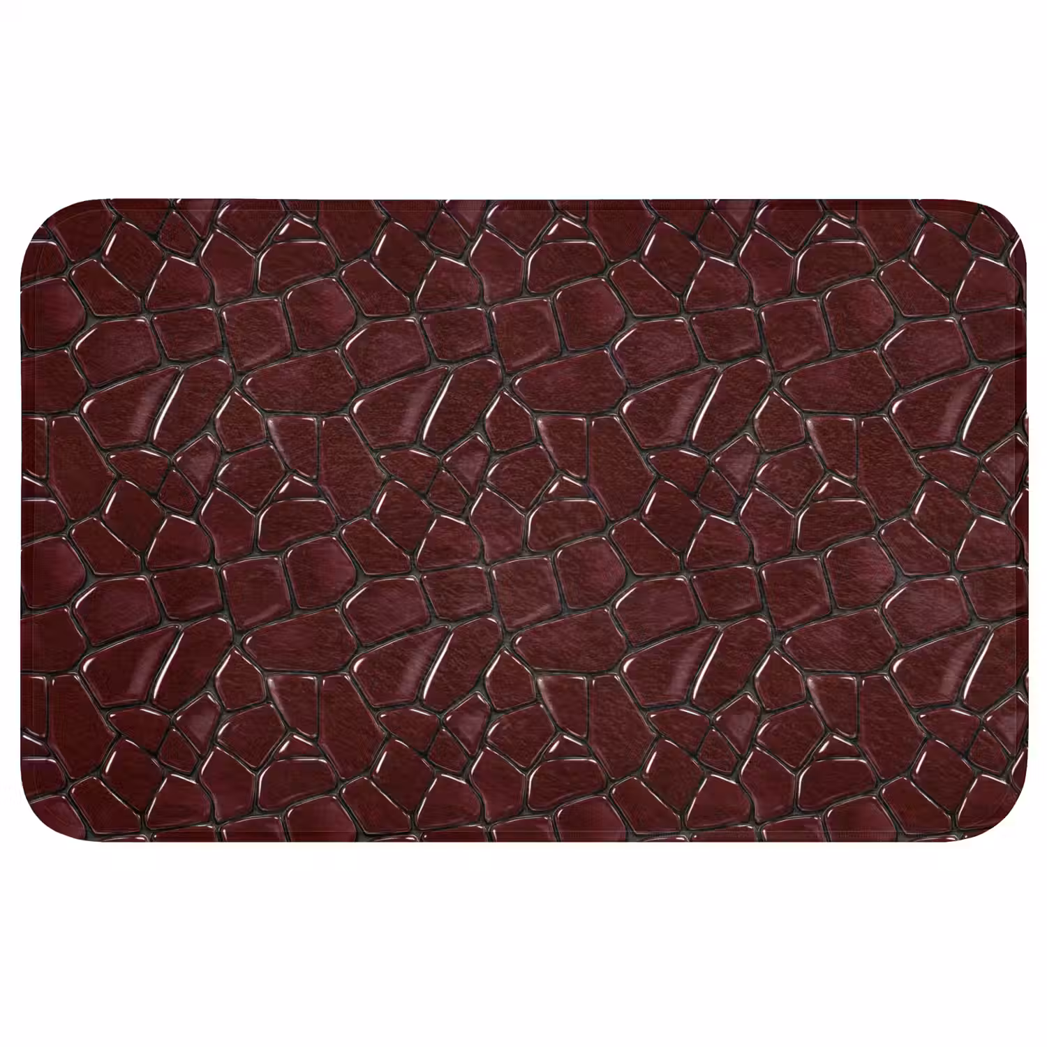 Mozaïek - Tegel - Bordeauxrood Badmat middel 997 -3d