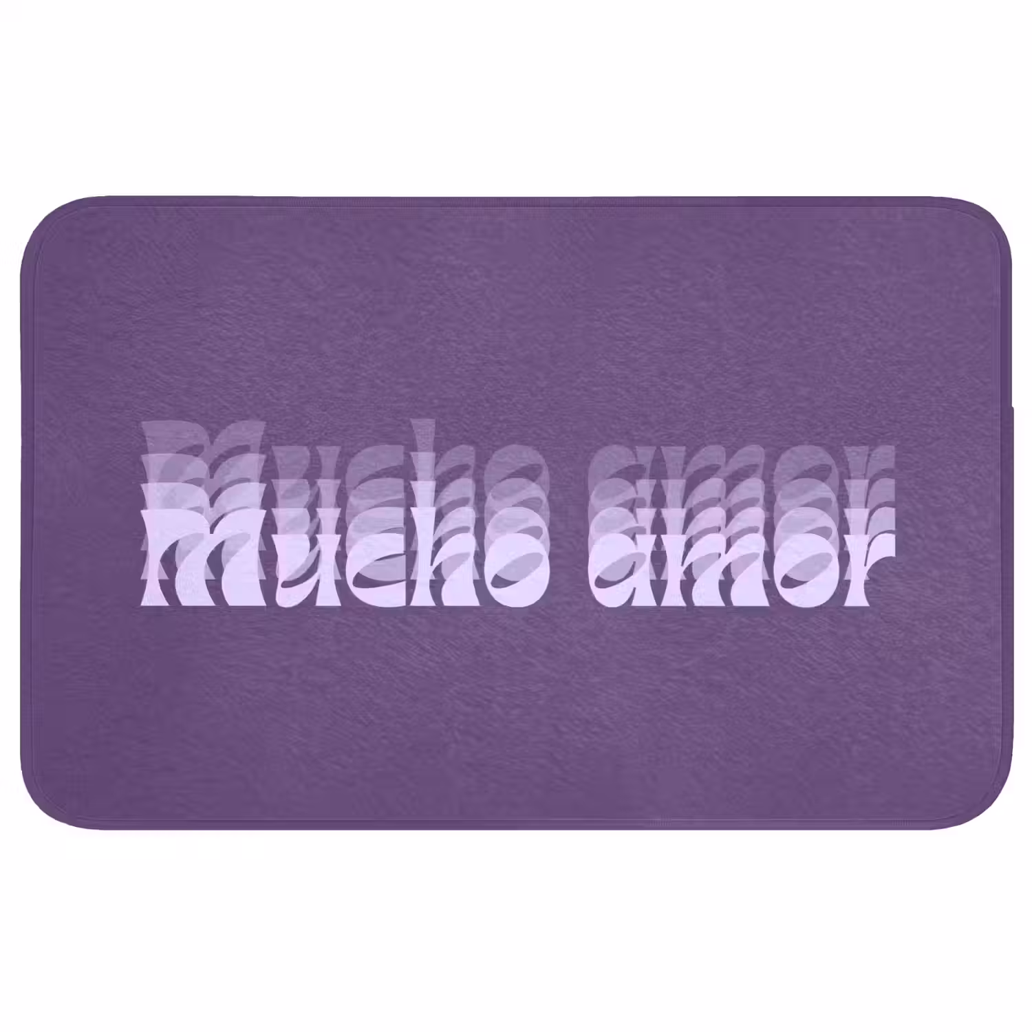 Mucho amor - Paars - Grafisch Badmat middel -3d