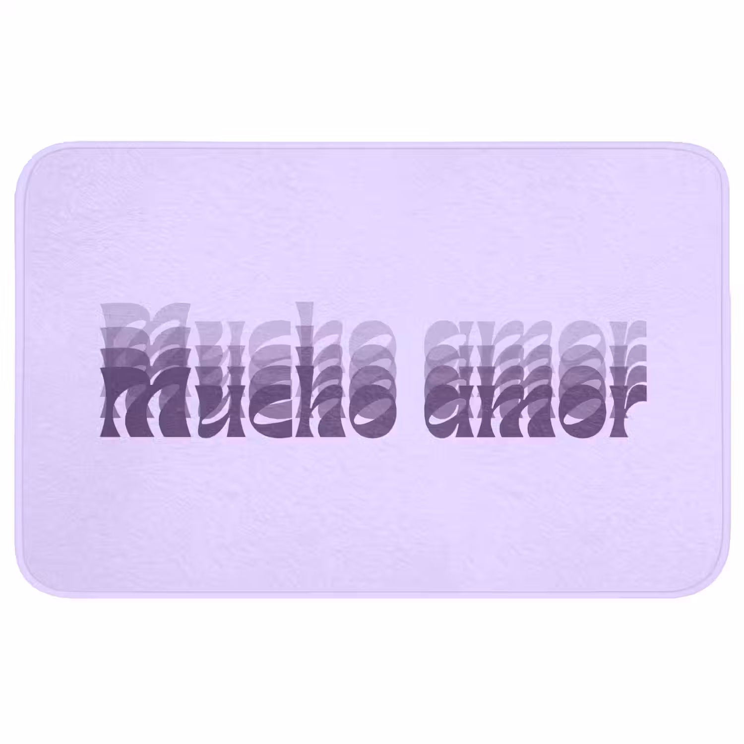 Mucho amor - Paars - Gelaagde letters Badmat middel -3d