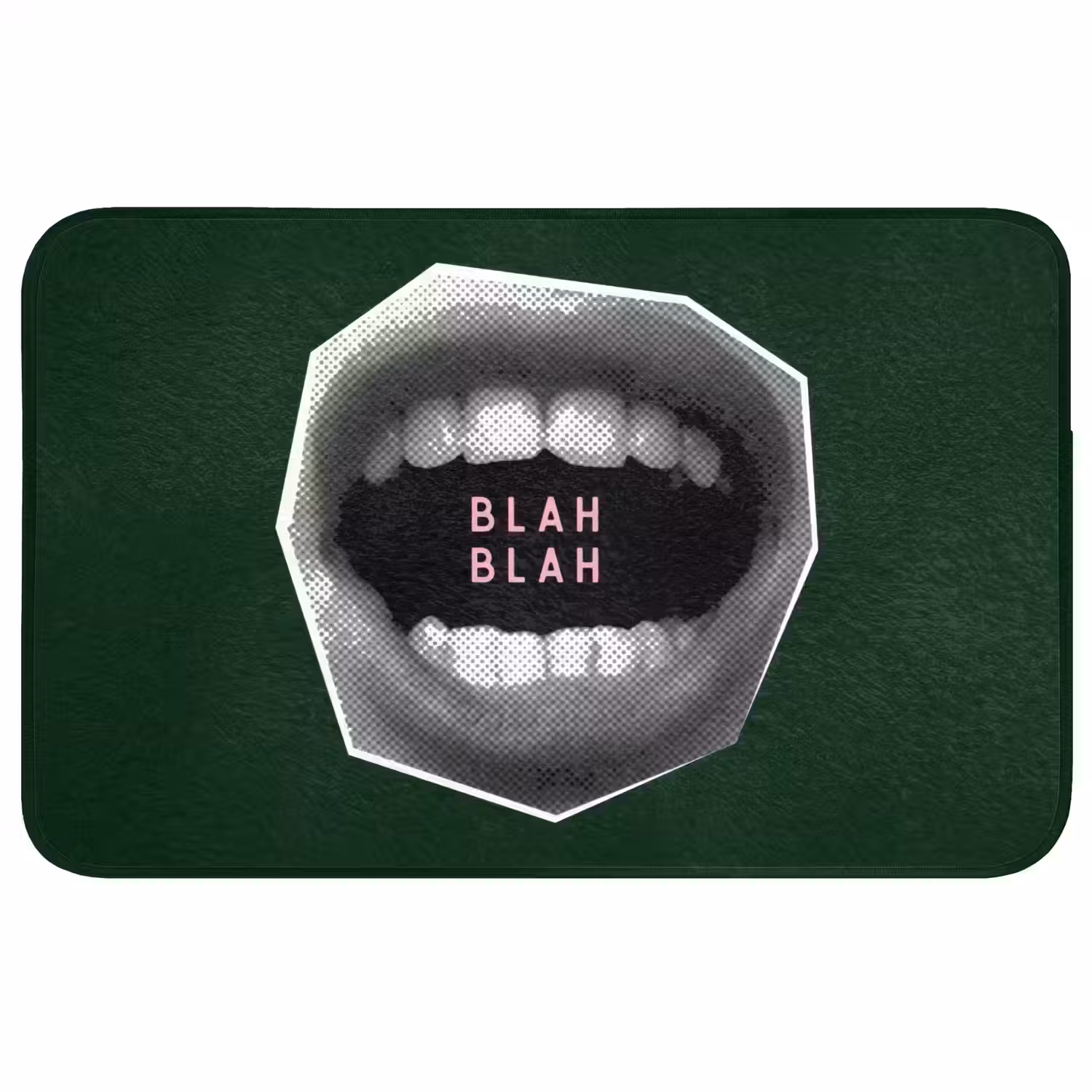 Mond - Groen - Illustratie - BLAH BLAH Badmat middel -3d