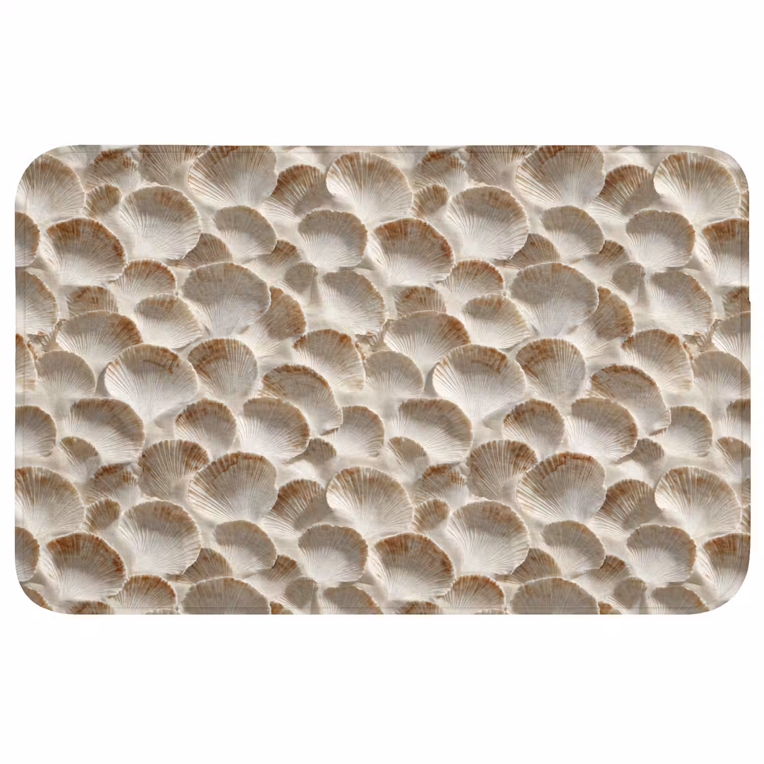 Schelpen - Waaiervorm - Wit Badmat middel 997 -3d