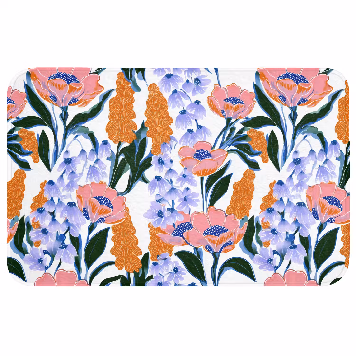 Patroon - Aquarel - Kleurrijk Badmat middel 997 -3d