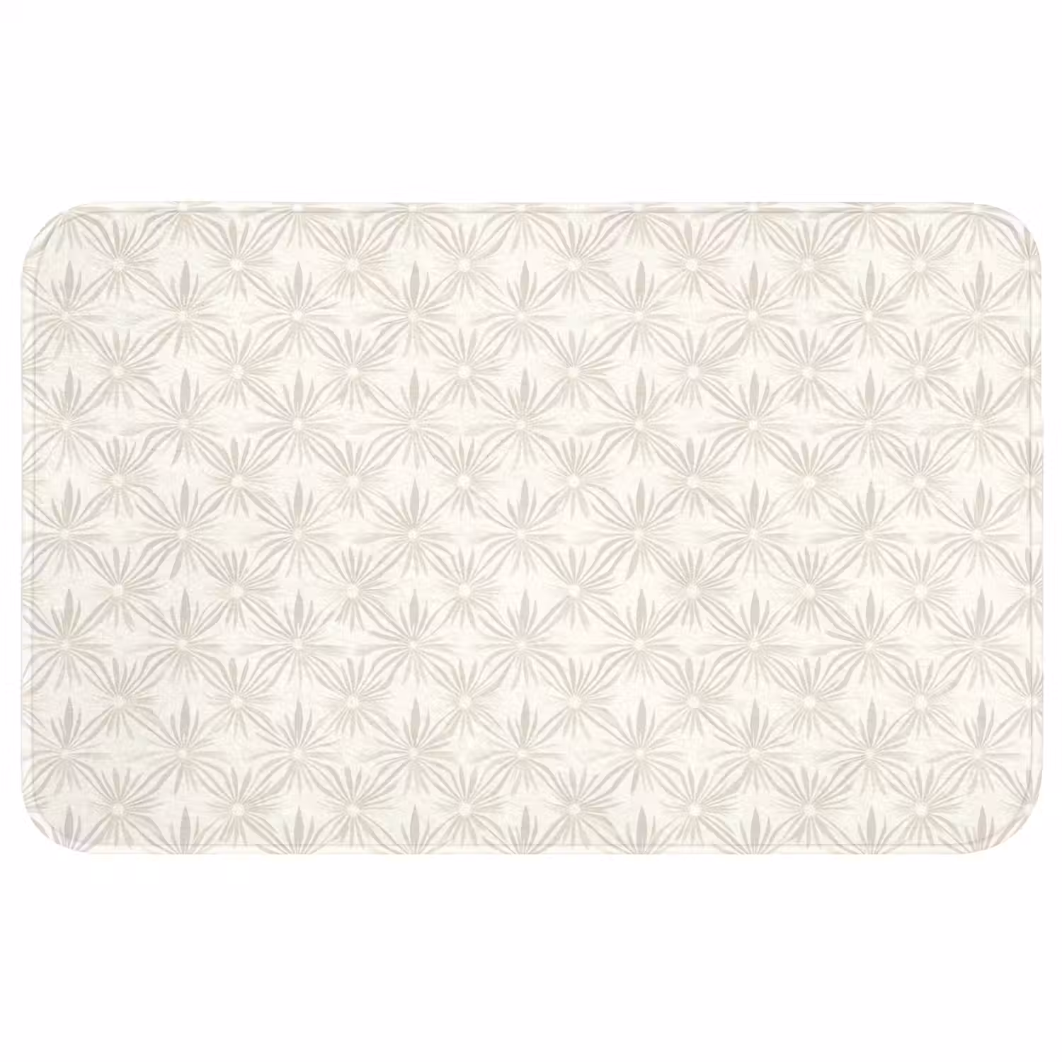 Patroon - Bloemen - Beige Badmat middel 997 -3d
