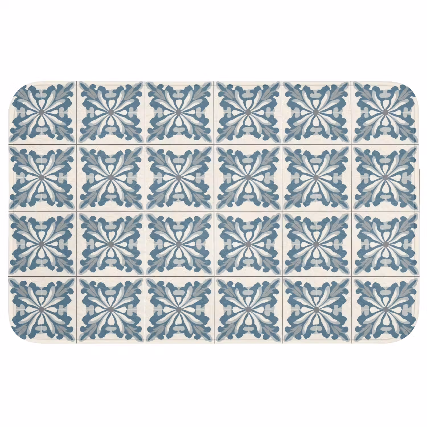 Dessin - Tegel - Blauw Badmat middel 997 -3d