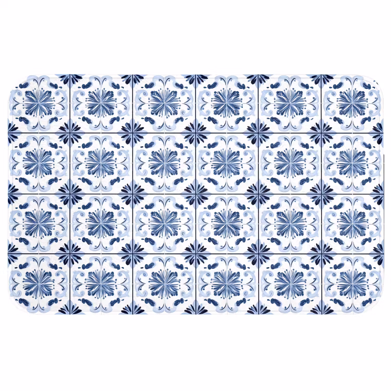 Patroon - Tegel - Blauw Badmat middel 997 -3d