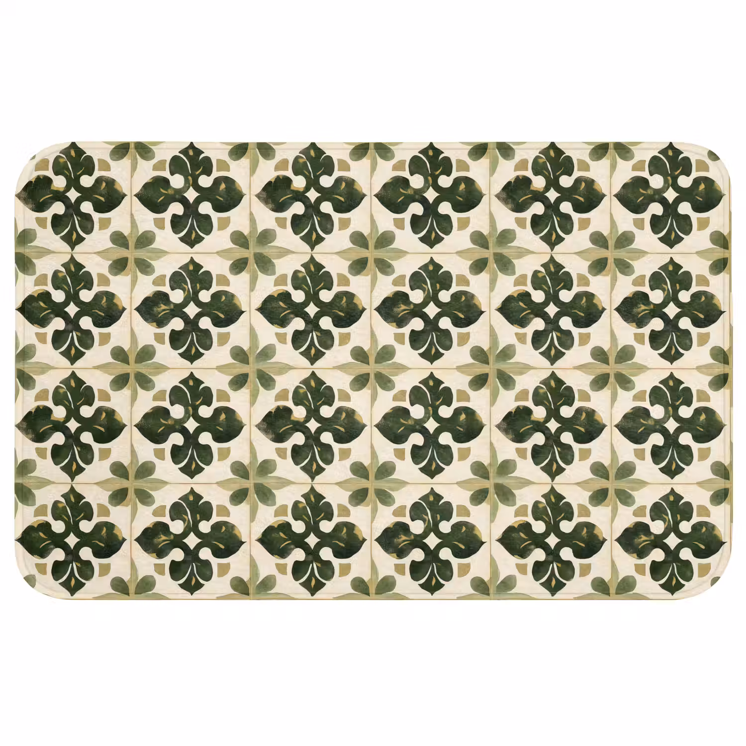 Patroon - Tegel - Groen Badmat middel 997 -3d