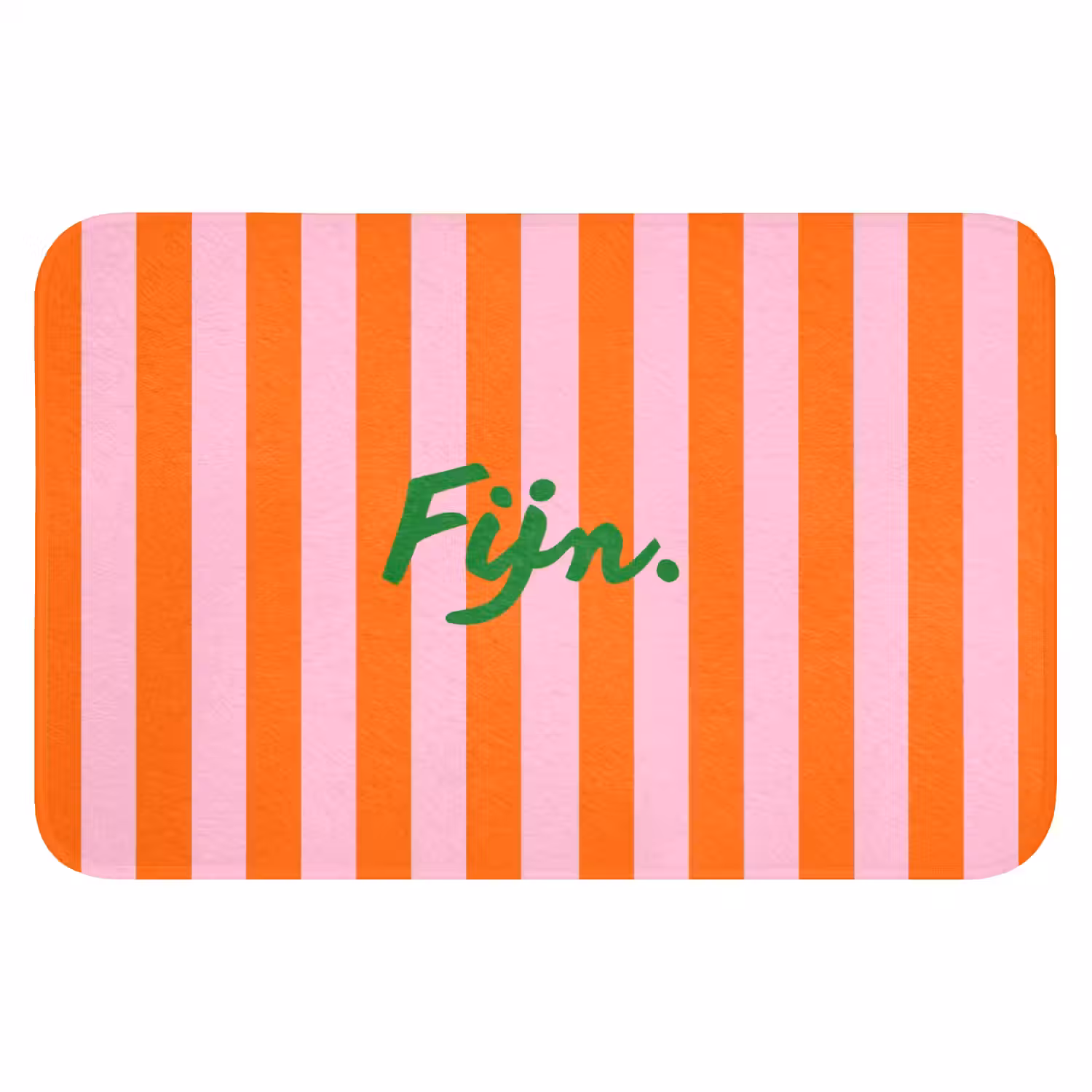 Patroon - Oranje - Fijn - Strepen Badmat klein -3d