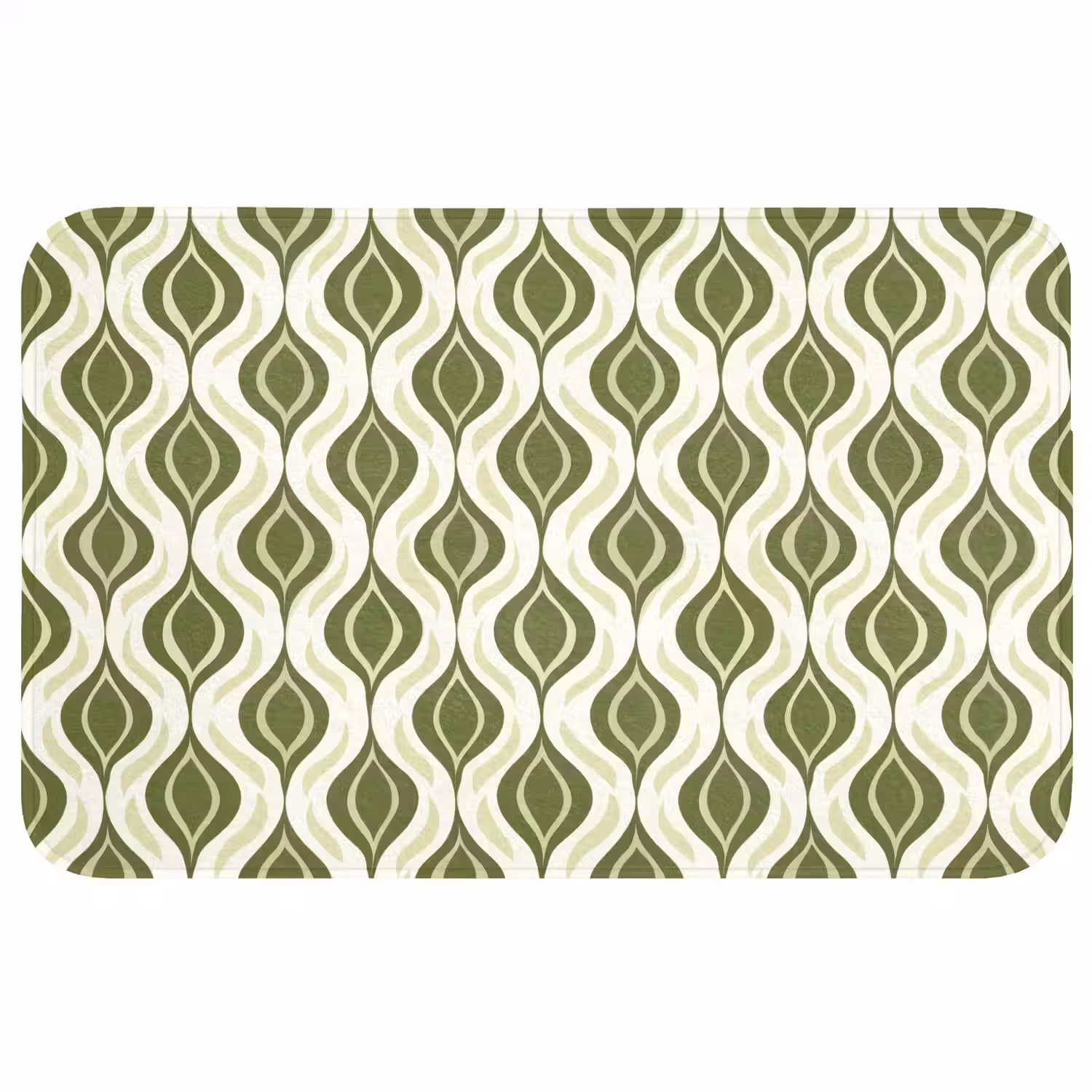 Patroon - Retro - Groen Badmat middel 997 -3d