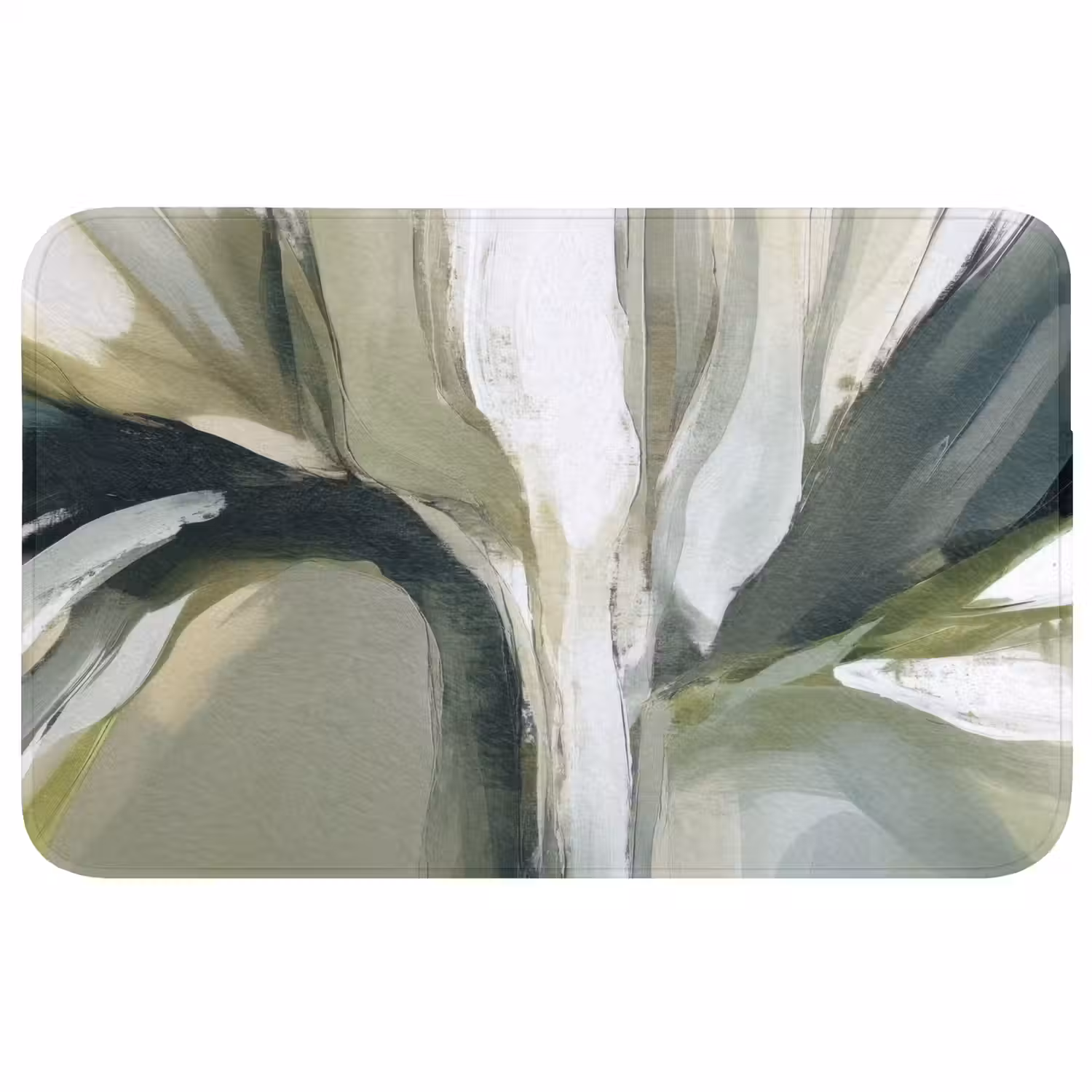 Natuur - Abstract - Groen - Penseelstreken Badmat middel -3d