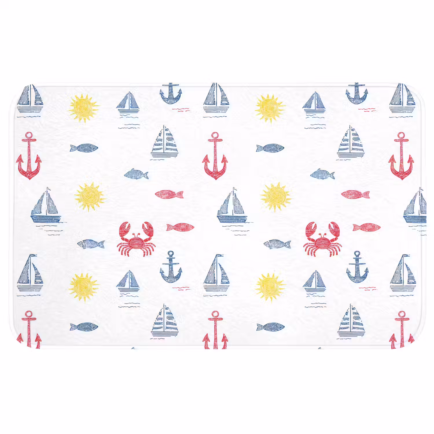 Nautisch - Illustraties - Kleurrijk Badmat middel 997 -3d