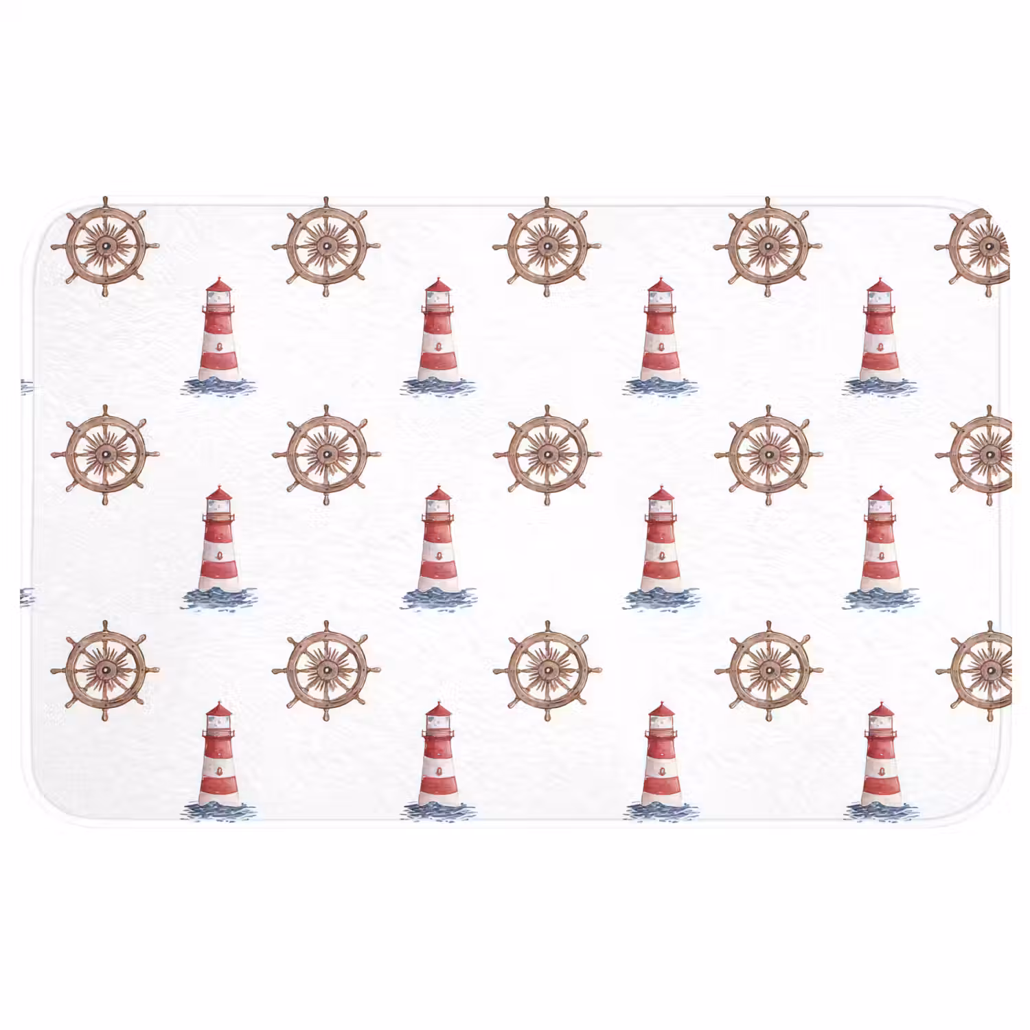 Nautisch - Klassiek - Rood Badmat middel 997 -3d