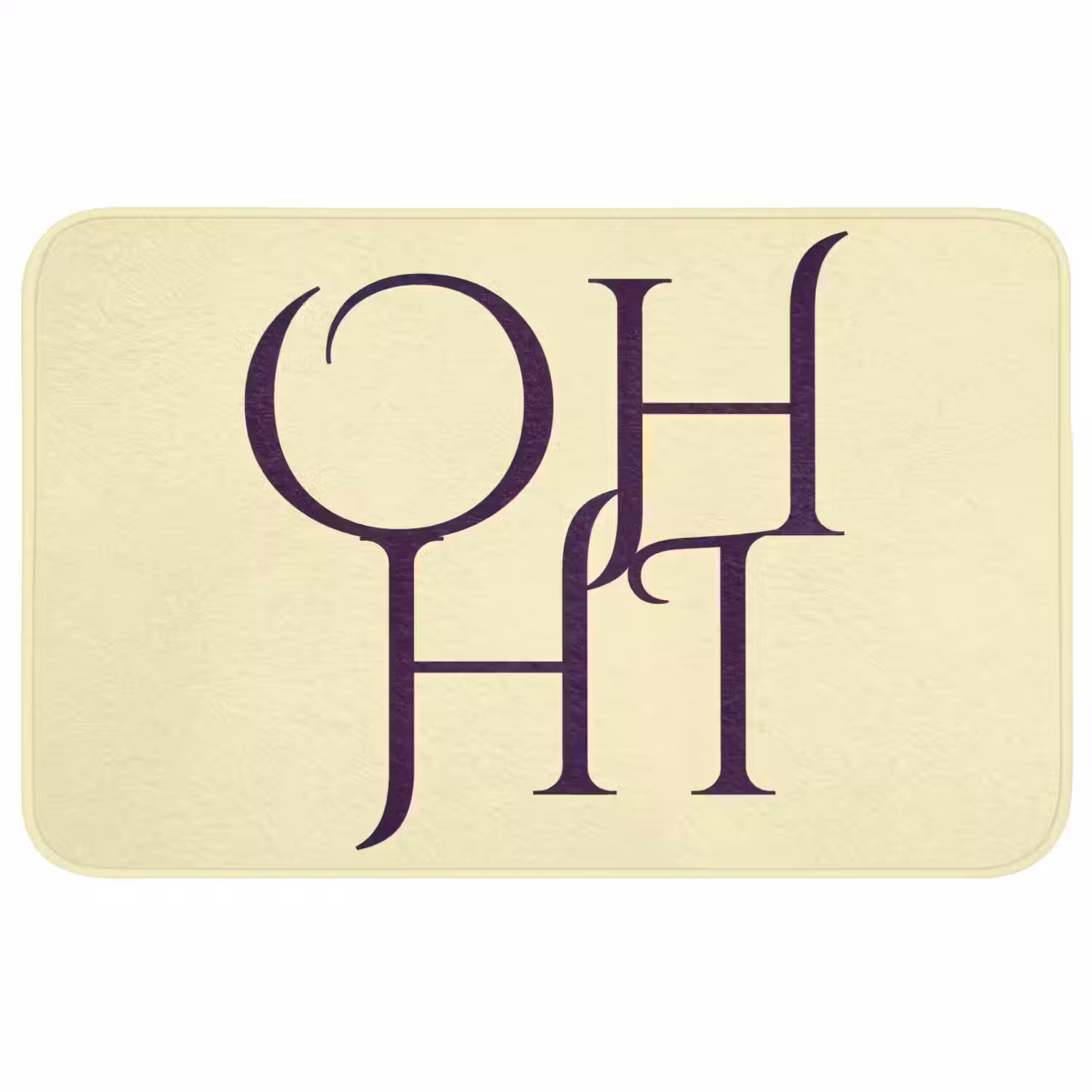 Oh hi - Geel - Monogram Badmat middel -3d