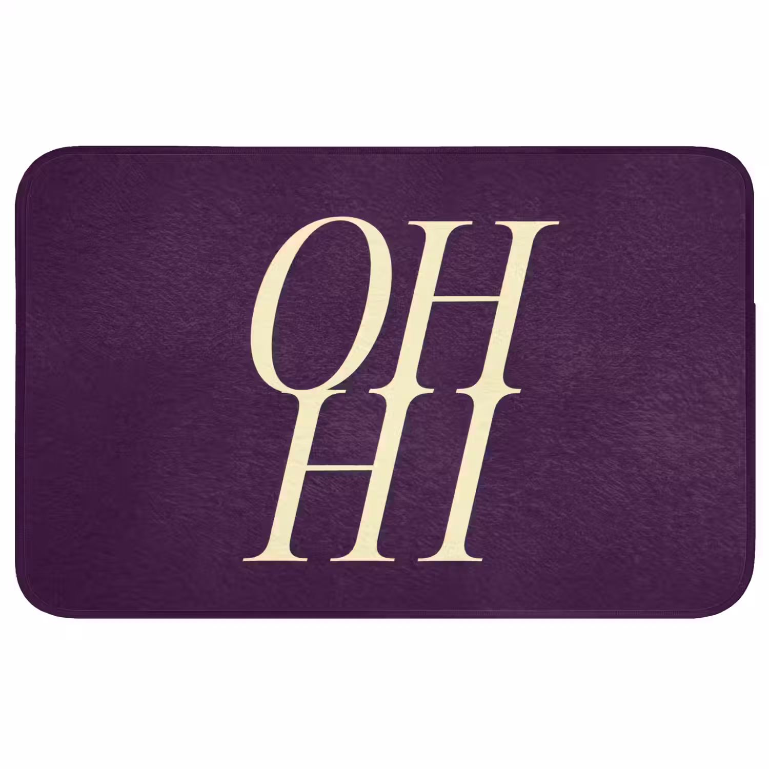 Oh hi - Paars - Minimalistisch Badmat middel -3d