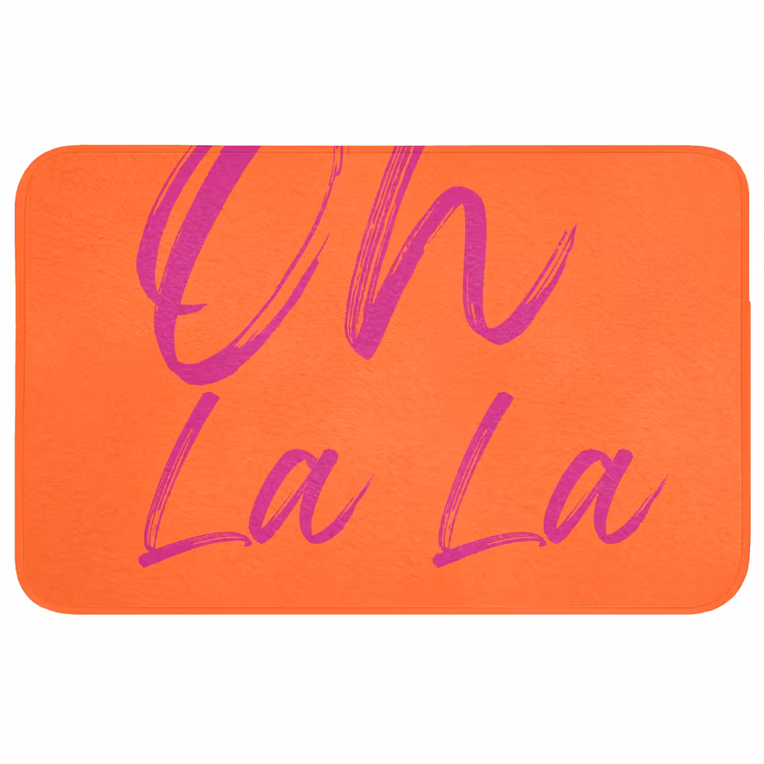 Oh la la - Oranje - Roze - Grafisch Badmat middel -3d