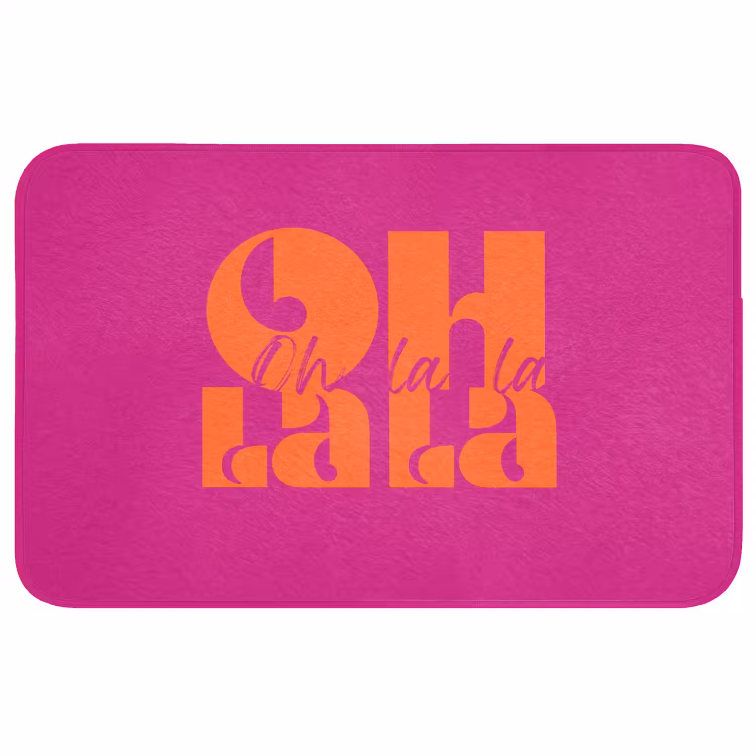 Oh la la - Roze - Oranje - Gestapelde letters Badmat middel -3d