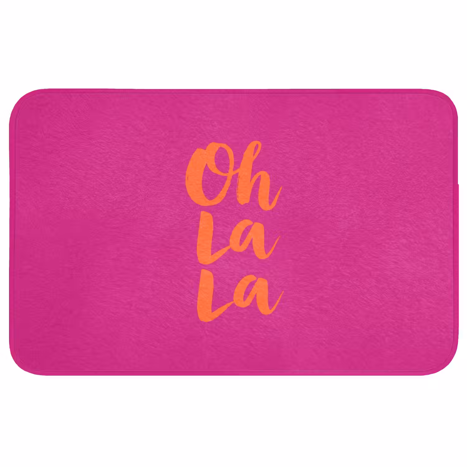 Oh la la - Roze - Oranje - Minimalistisch Badmat middel -3d