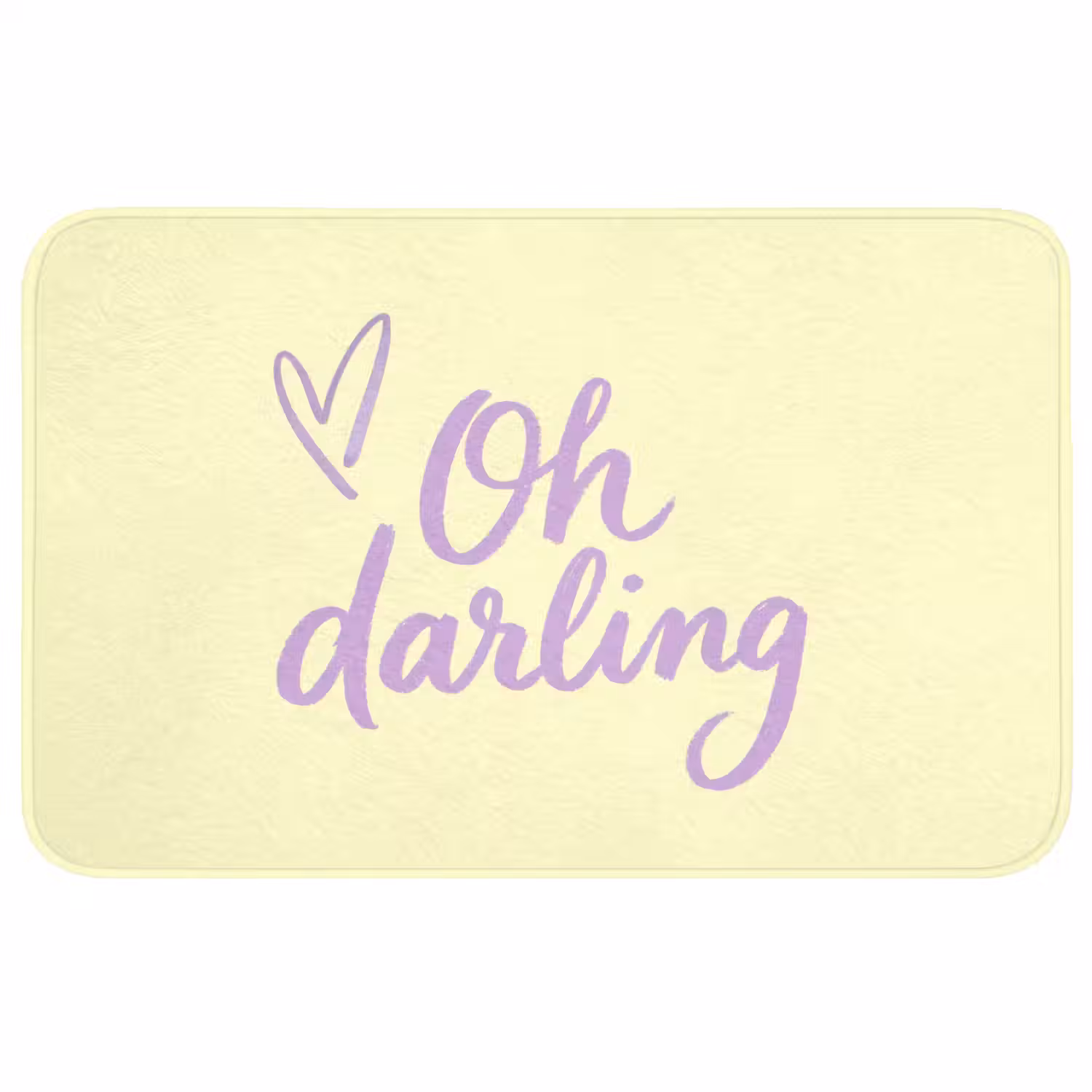 Oh darling - Geel - Hart Badmat middel -3d
