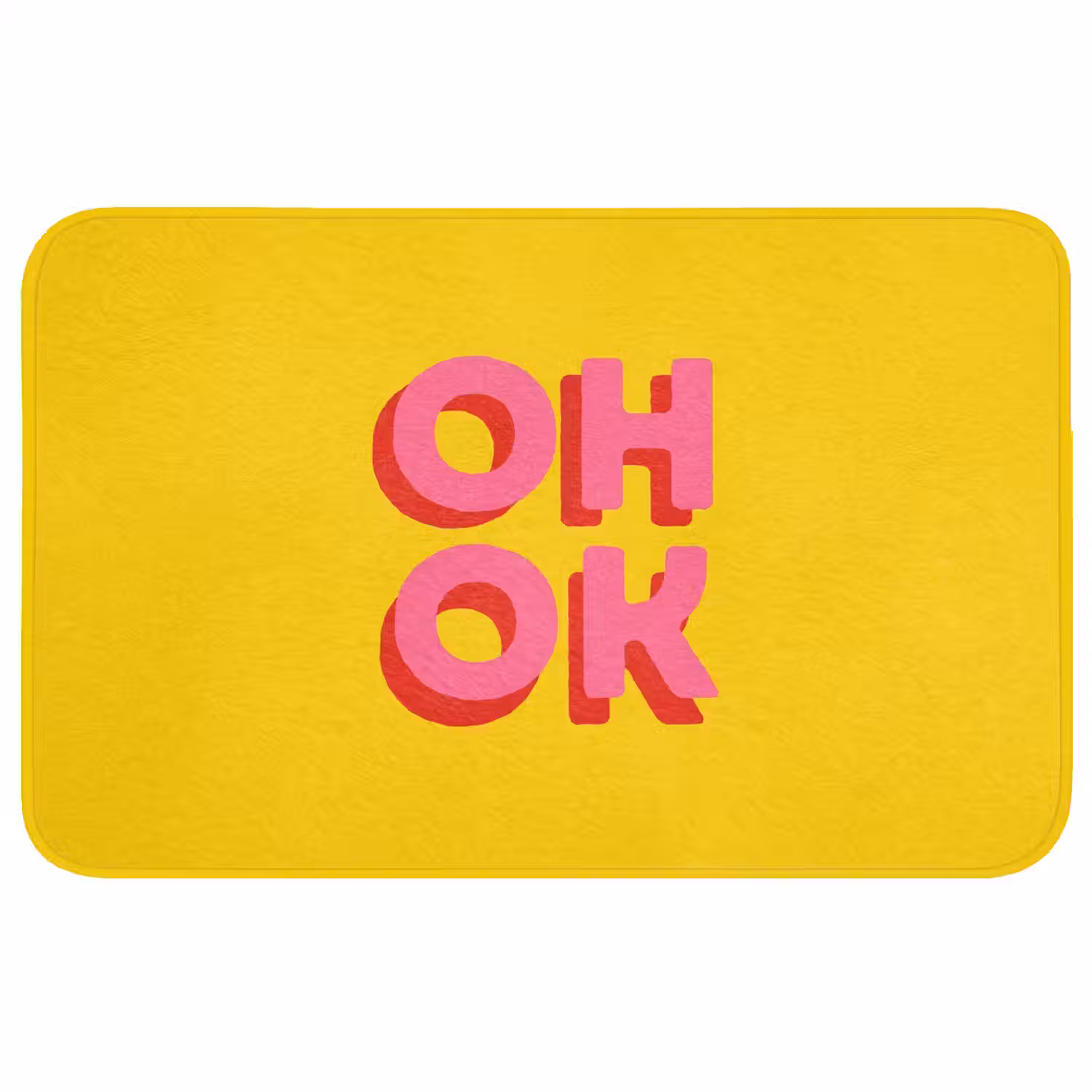 Oh ok - 3D - Geel - Roze Badmat middel -3d
