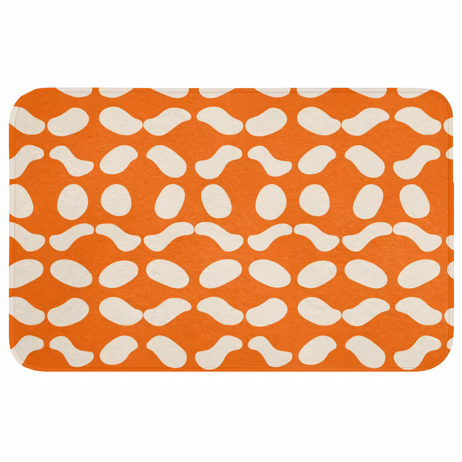 Oranje - Organische vormen - Wit Badmat middel 997 -3d