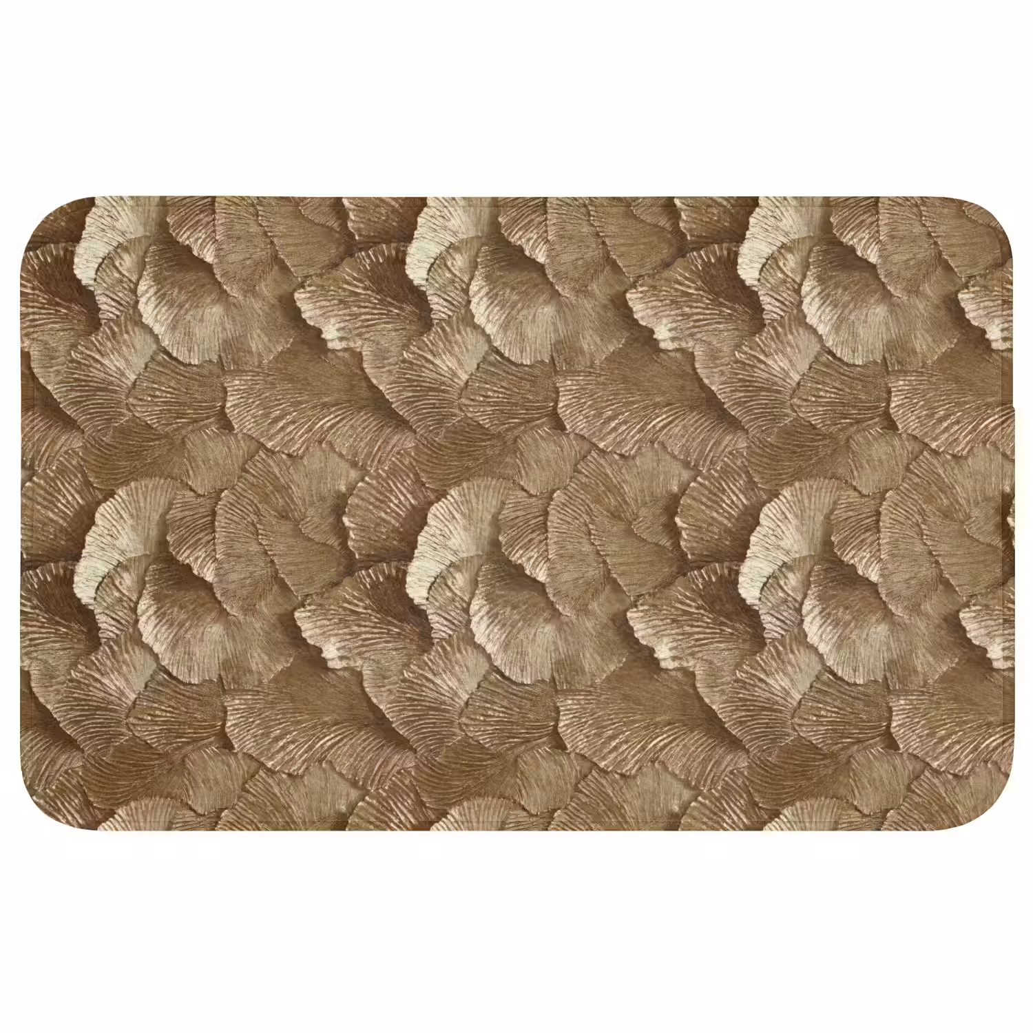 Organisch - Patroon - Bladeren - Goud Badmat middel 997 -3d