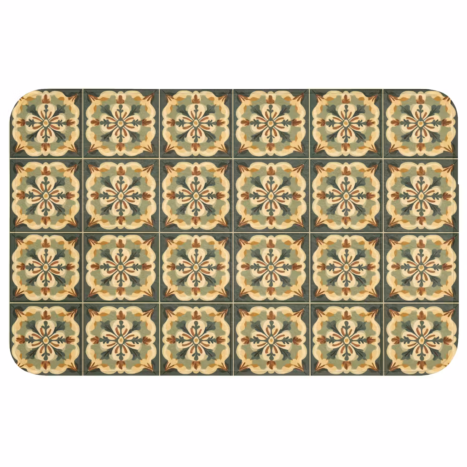 Ornament - Patroon - Groen Badmat middel 997 -3d