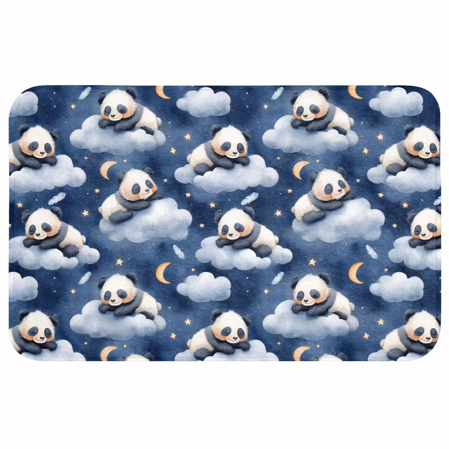 Panda's - Slapen - Blauw Badmat middel 997 -3d