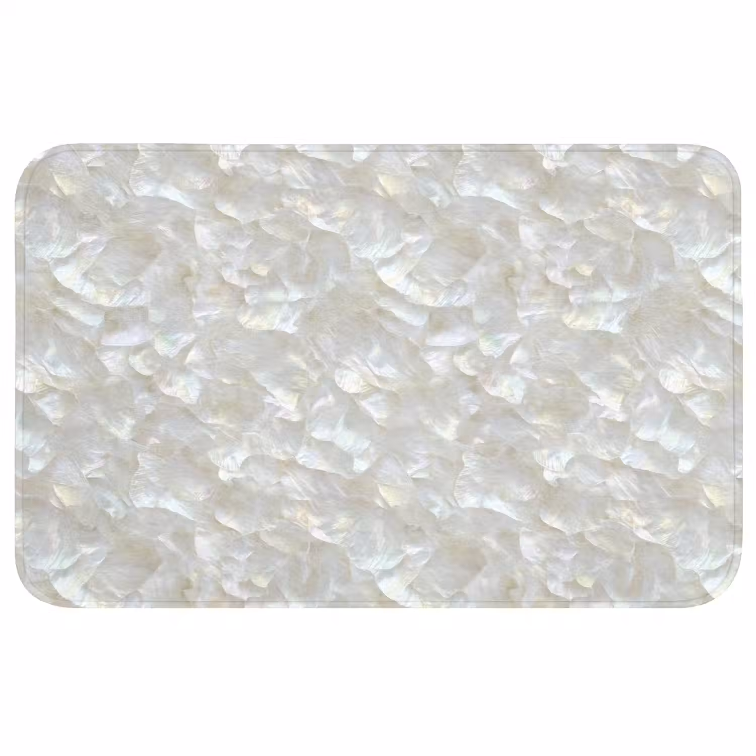 Parelmoerglans - Wit - Schelp Badmat middel 997 -3d