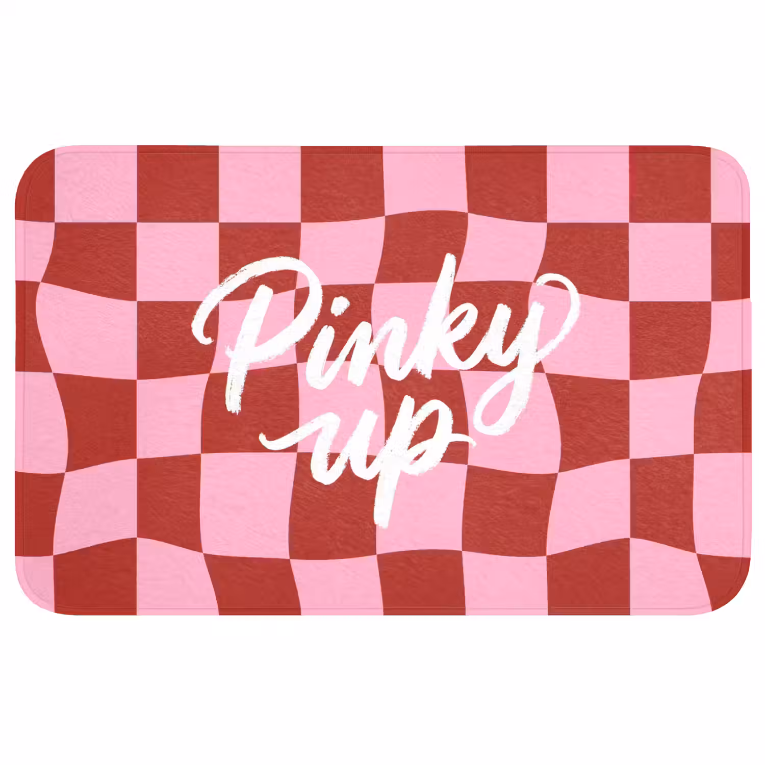 Pinky up - Geblokt - Bordeauxrood Badmat middel -3d