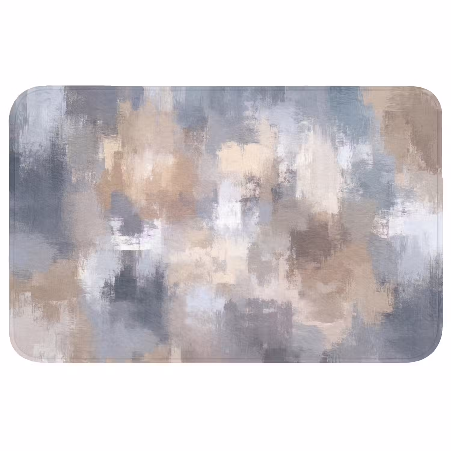 Penseelstreken - Schilderij - Beige Badmat middel -3d