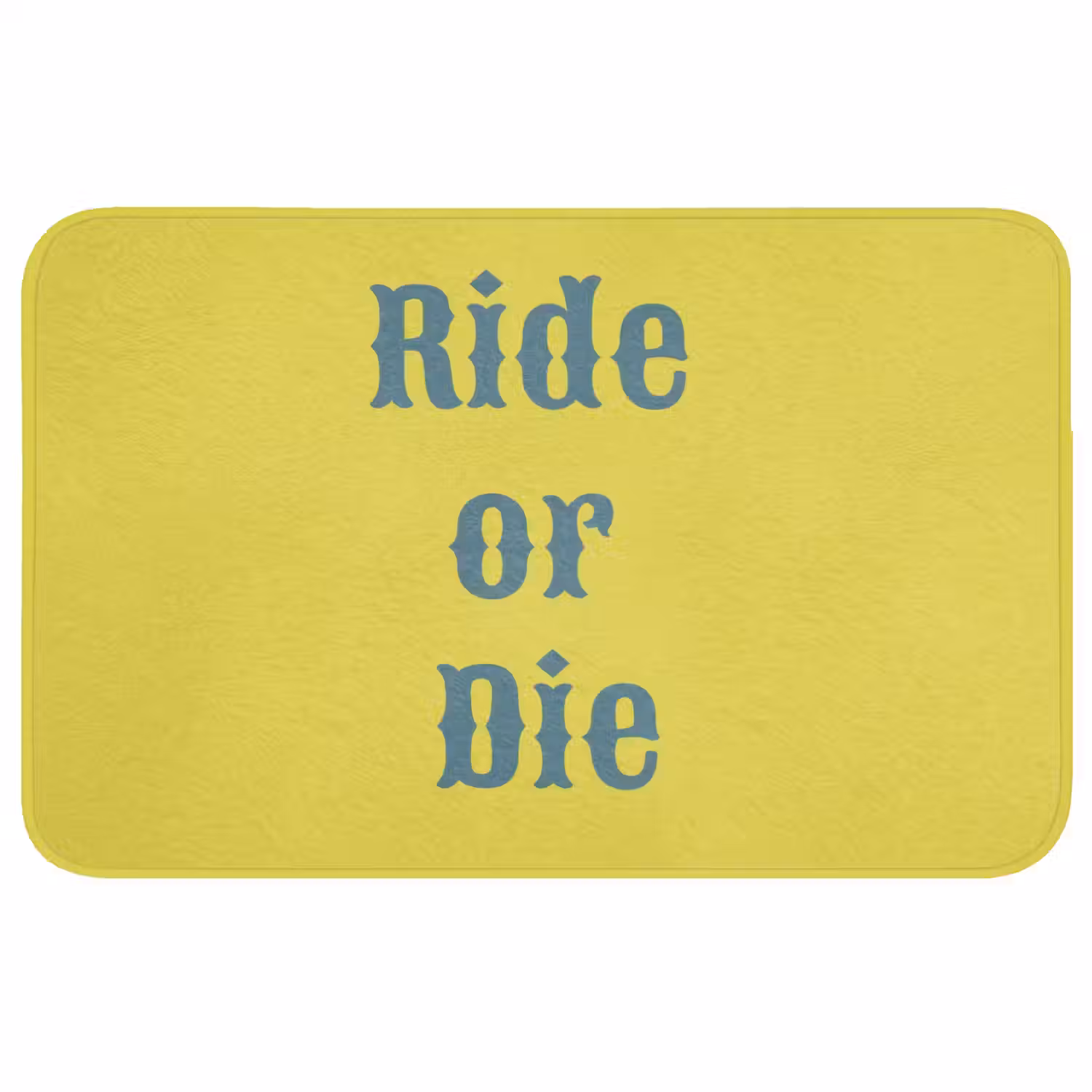 Ride or die - Geel - Blauw Badmat middel -3d