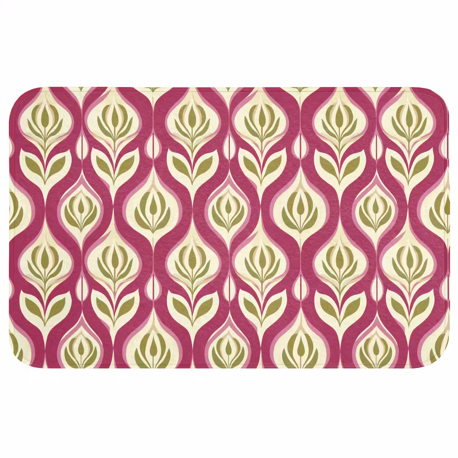 Retro - Floraal - Paars Badmat middel 997 -3d