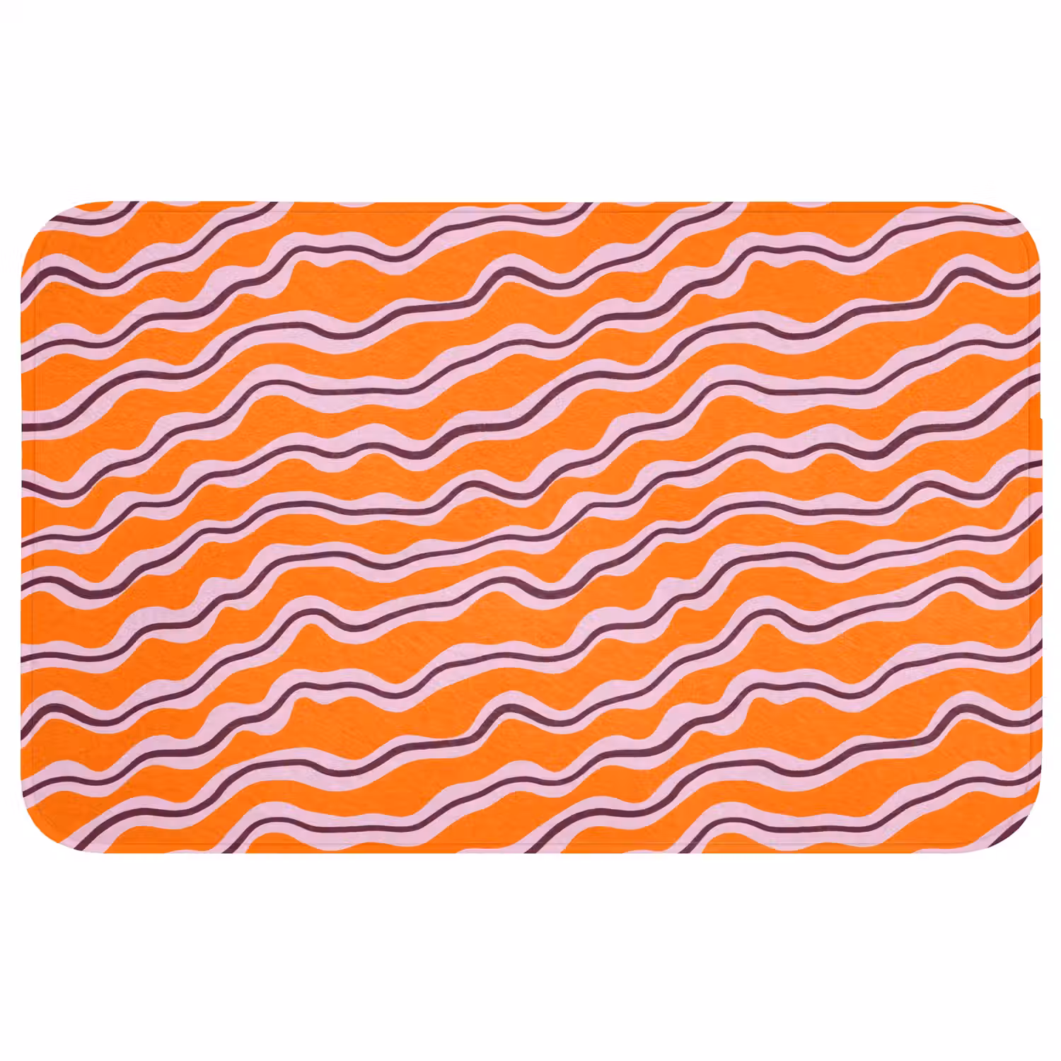 Retro - Golvend - Oranje Badmat middel 997 -3d