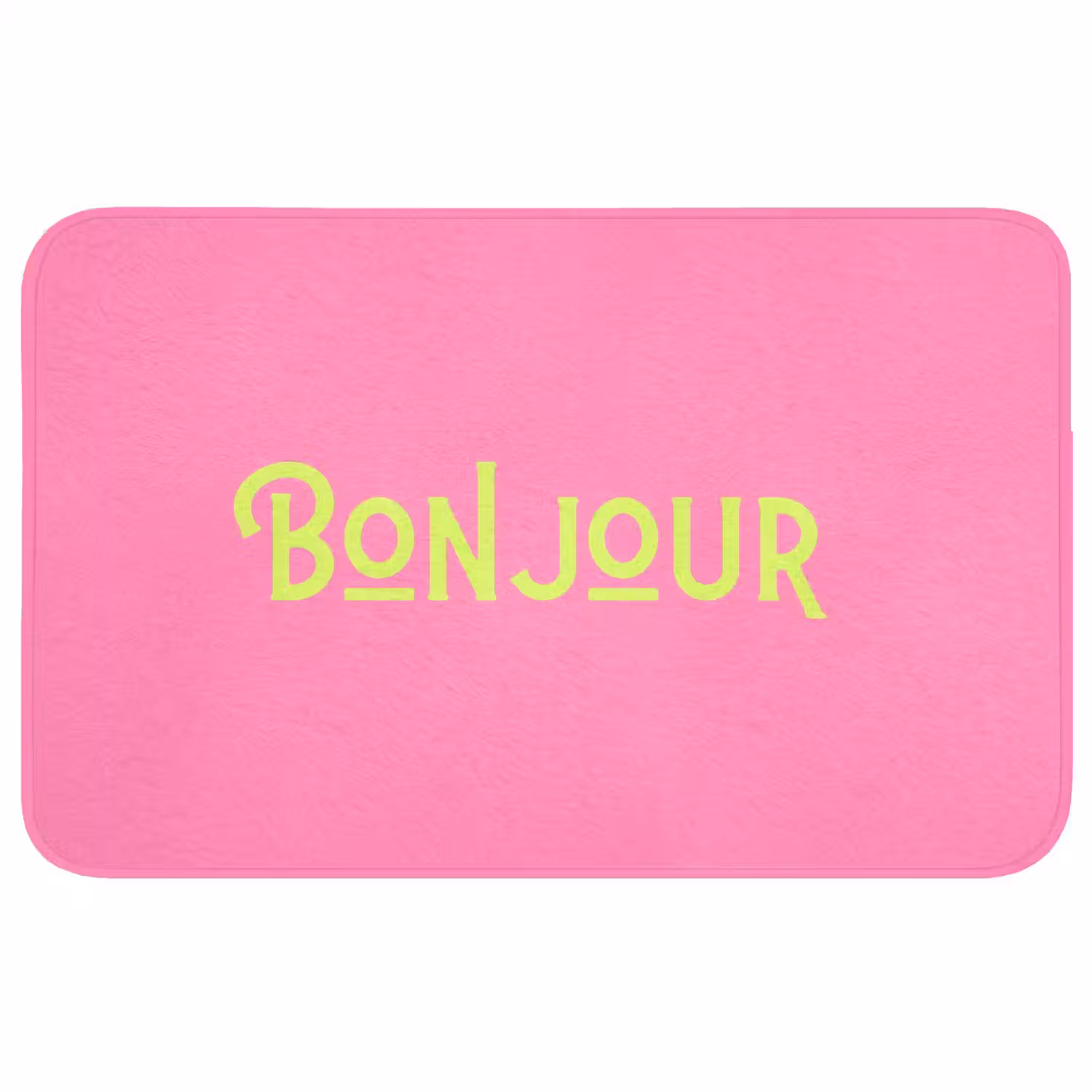 Roze - Groene Bonjour - art-deco Badmat middel -3d