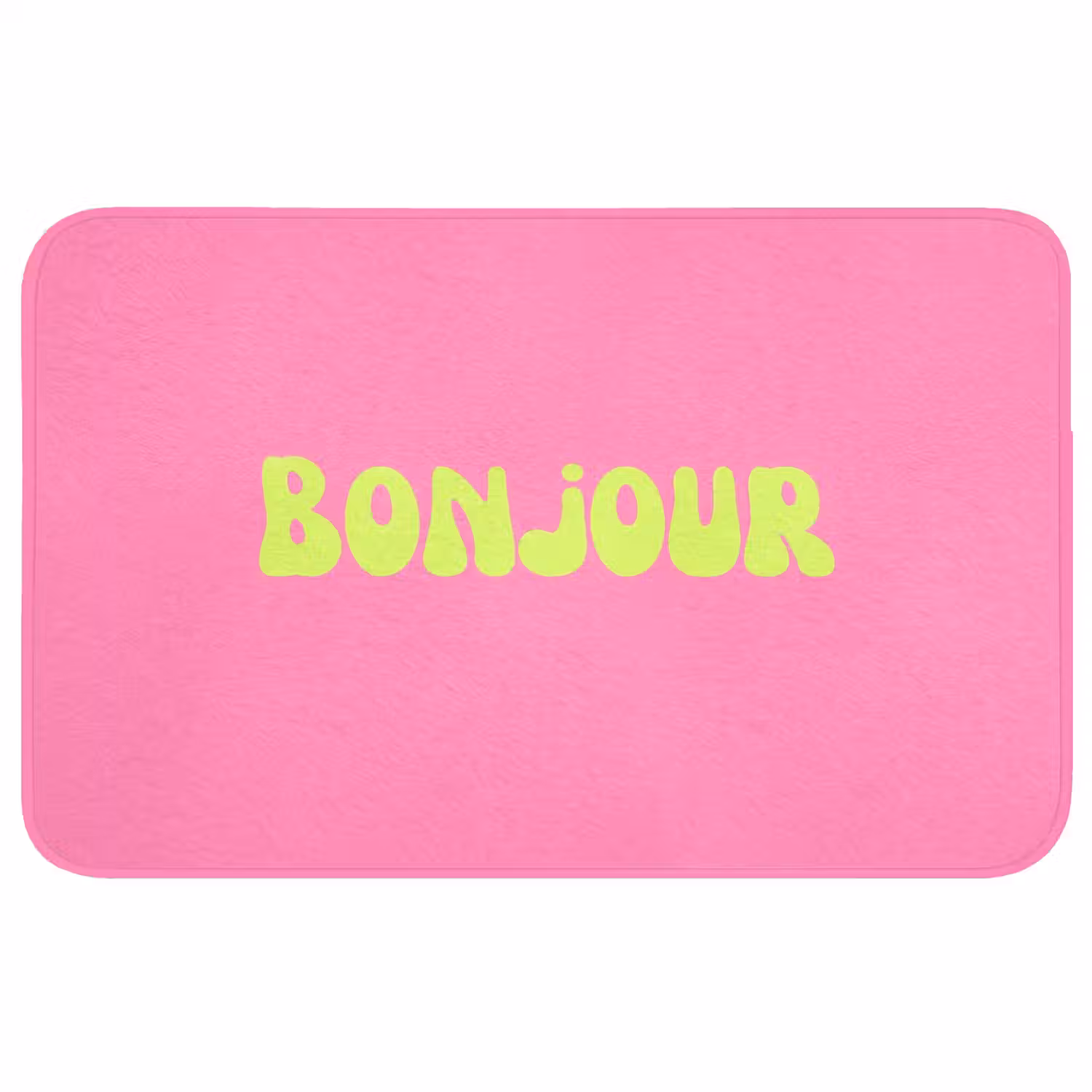 Roze - Groene bonjour - Organisch Badmat middel -3d