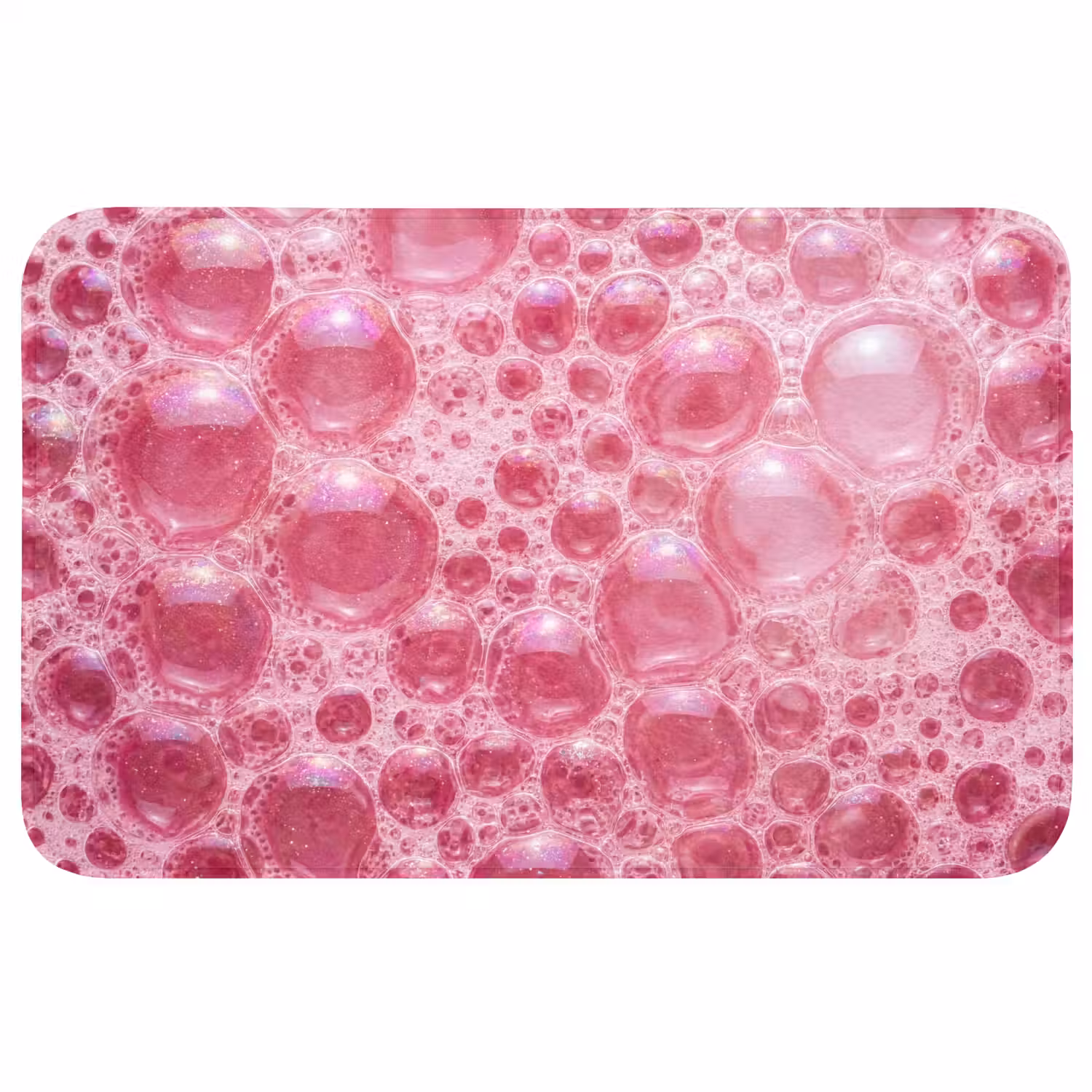 Roze - Schuim - Bubbels Badmat middel -3d