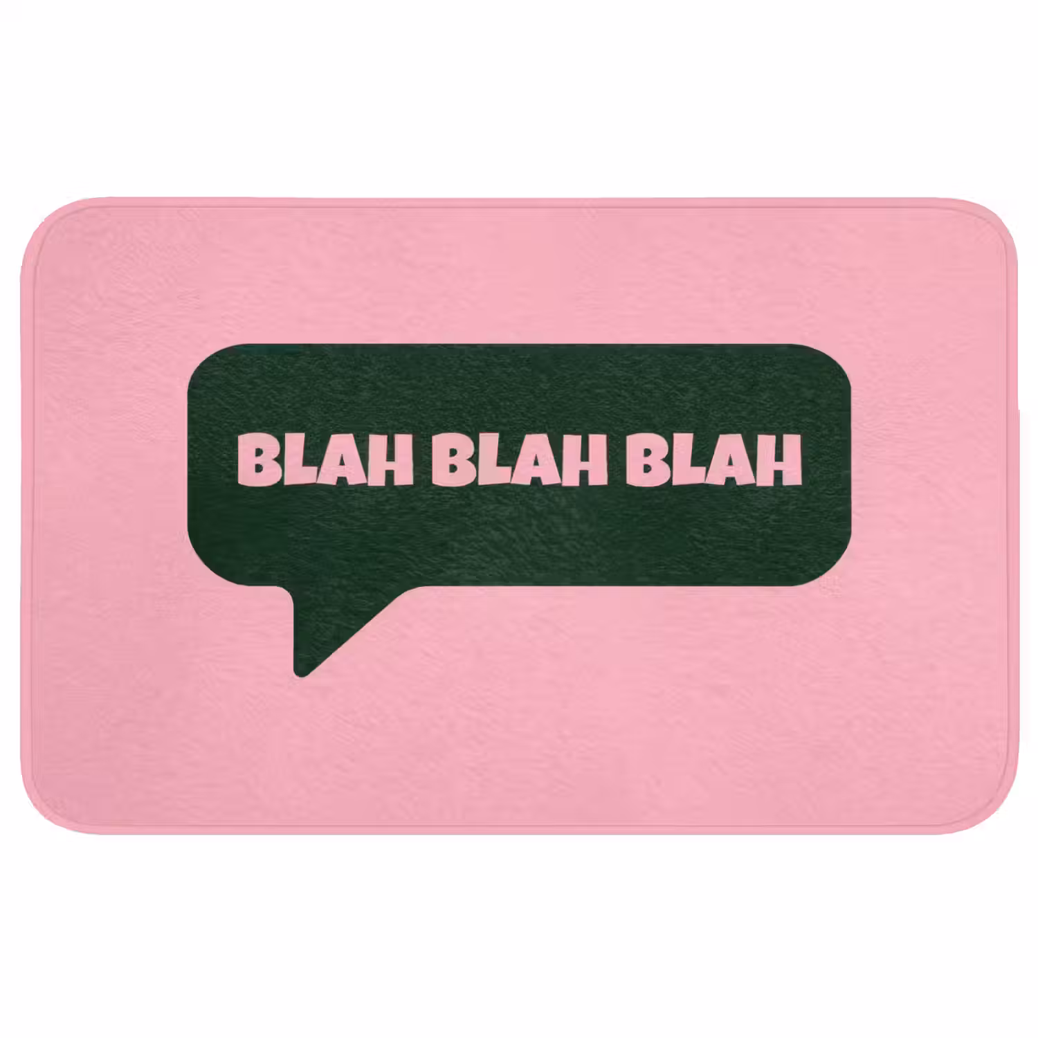 Roze - Tekstwolk - Groen - BLAH BLAH BLAH Badmat middel -3d
