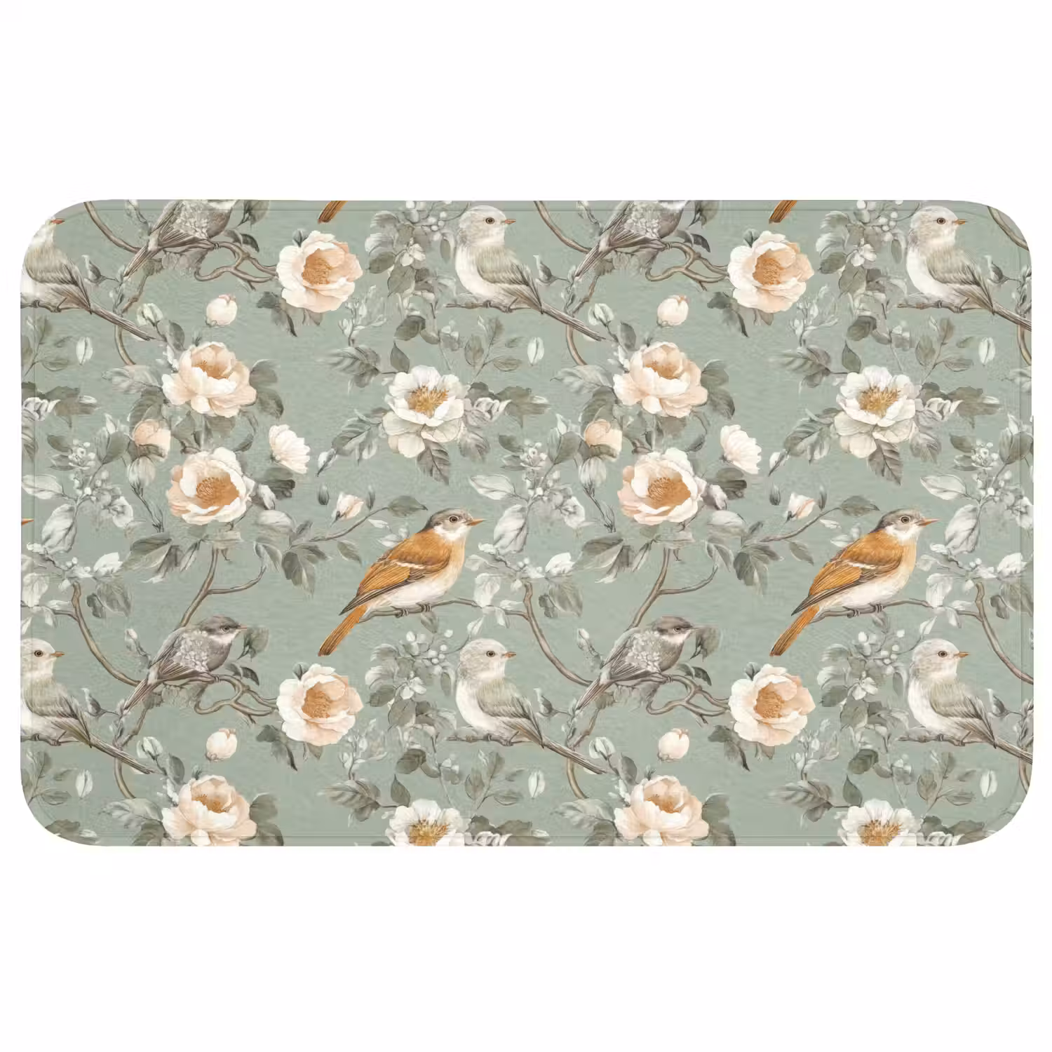 Roze - Vogels - Kleurrijk Badmat middel 997 -3d