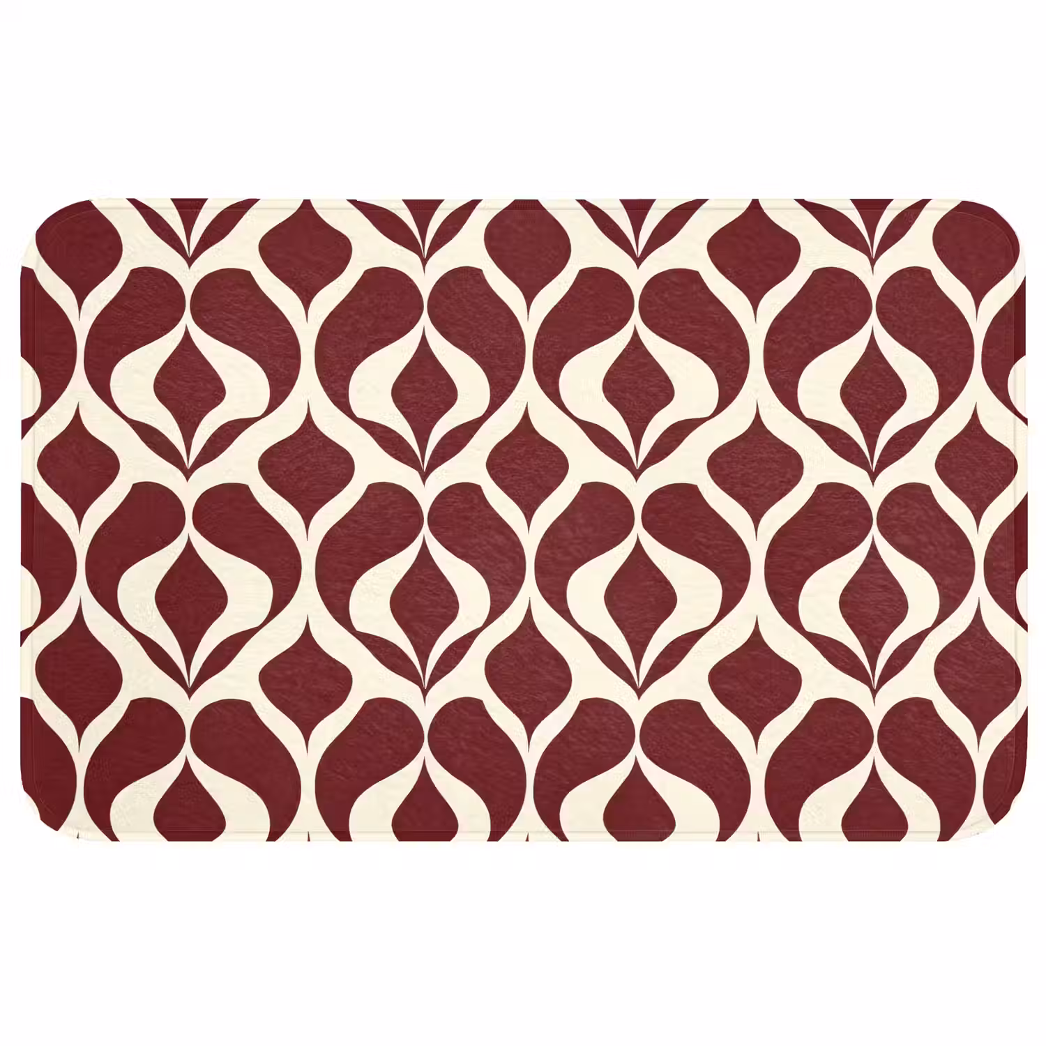 Rood - Druppelpatroon - Grafisch Badmat middel 997 -3d