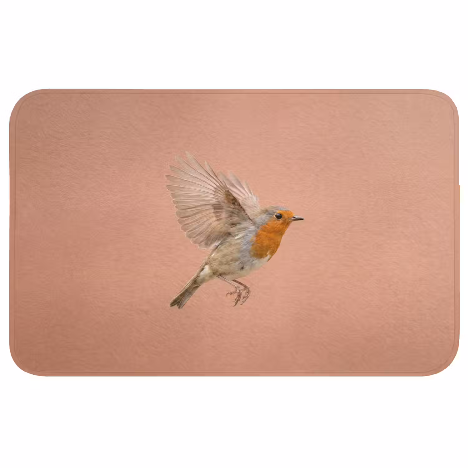 Roodborst - Natuur - Roze Badmat middel -3d