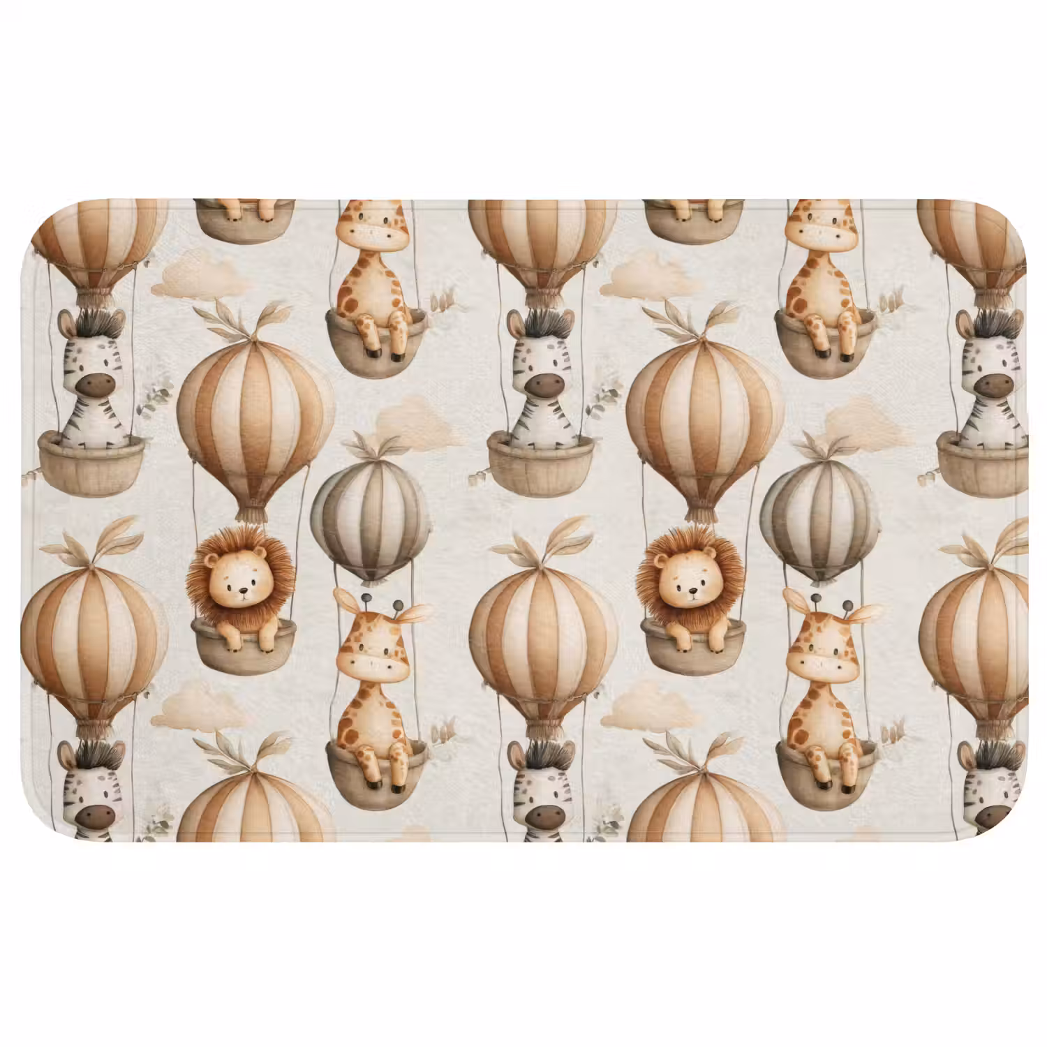 Safari - Luchtballonen - Taupe Badmat middel 997 -3d