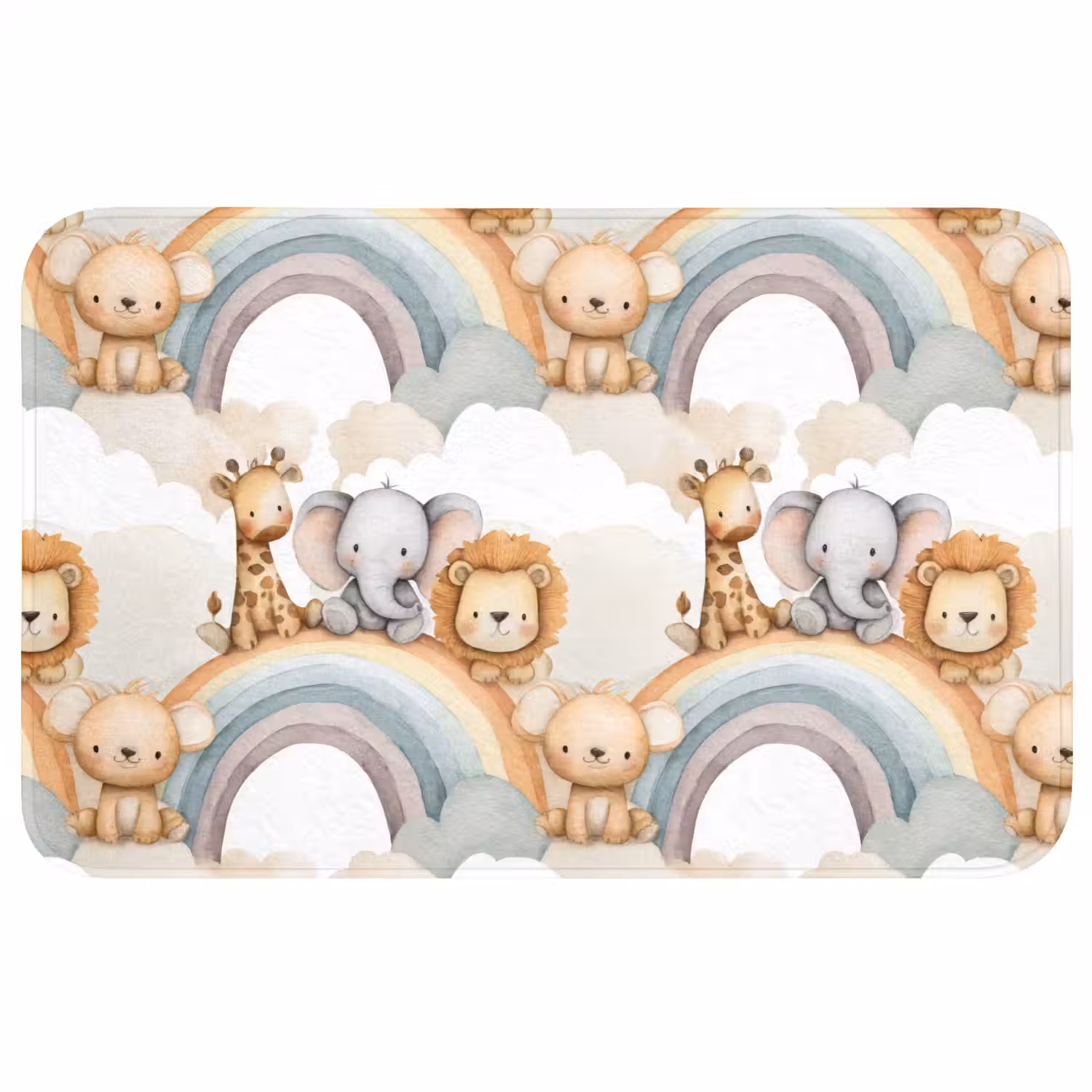 Safari - Regenboog - Kleurrijk Badmat middel 997 -3d