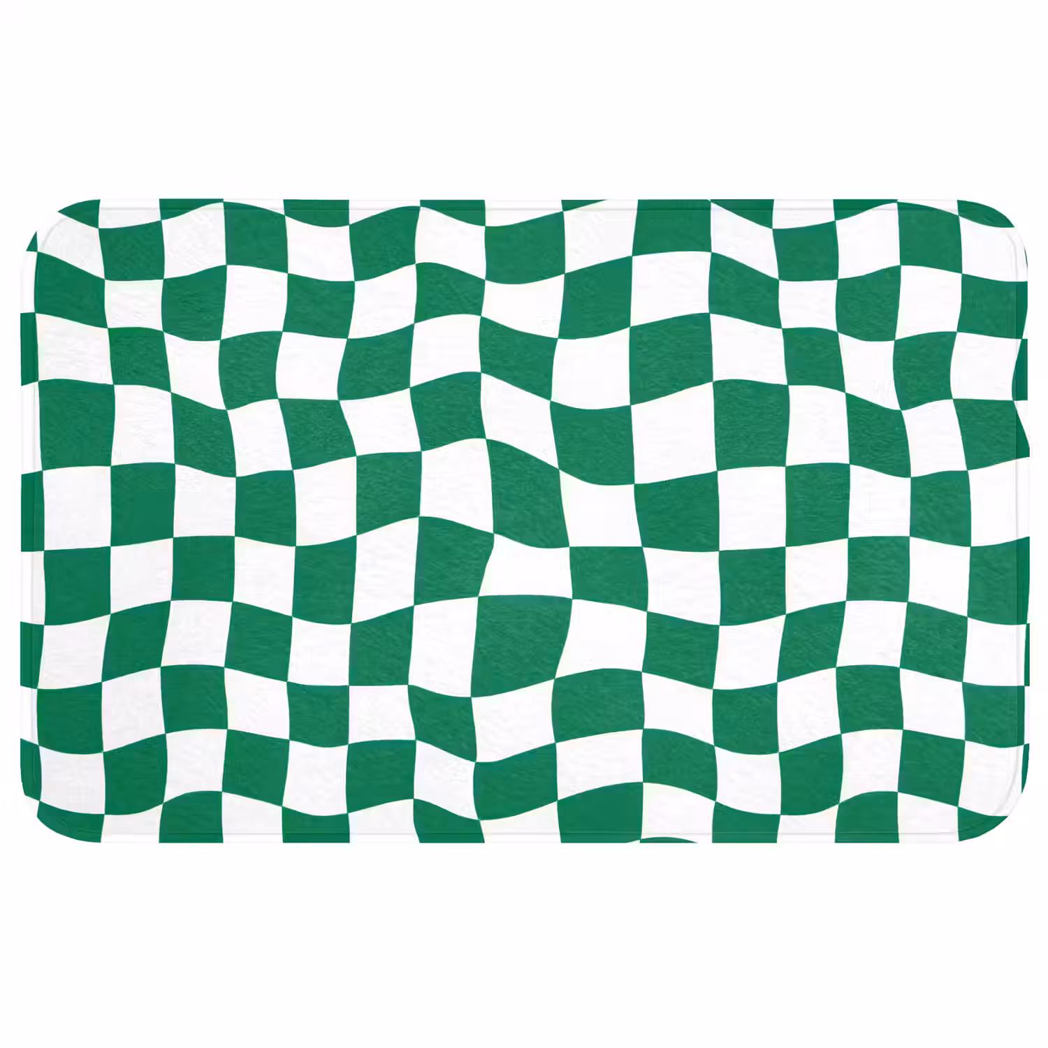 Schaakbord - Golvend - Groen Badmat middel 997 -3d