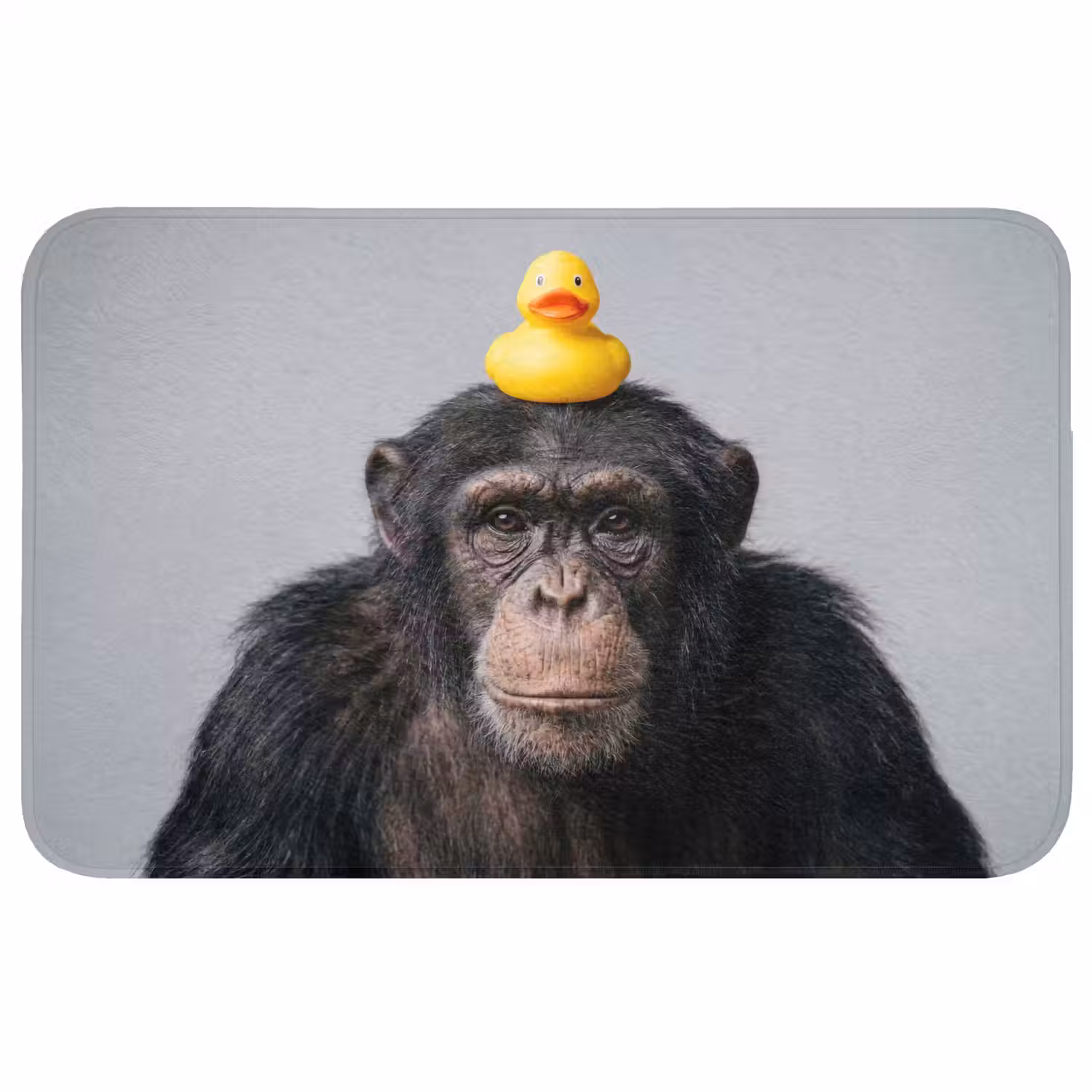 Chimpansee - Badeend - Grijs Badmat middel -3d