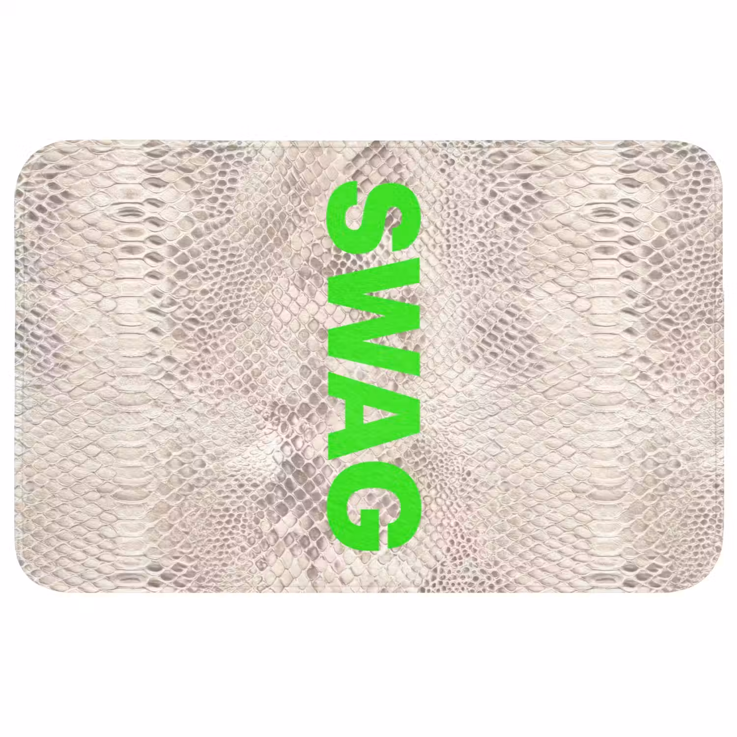 Slangenprint - SWAG - Neon - Groen Badmat middel -3d