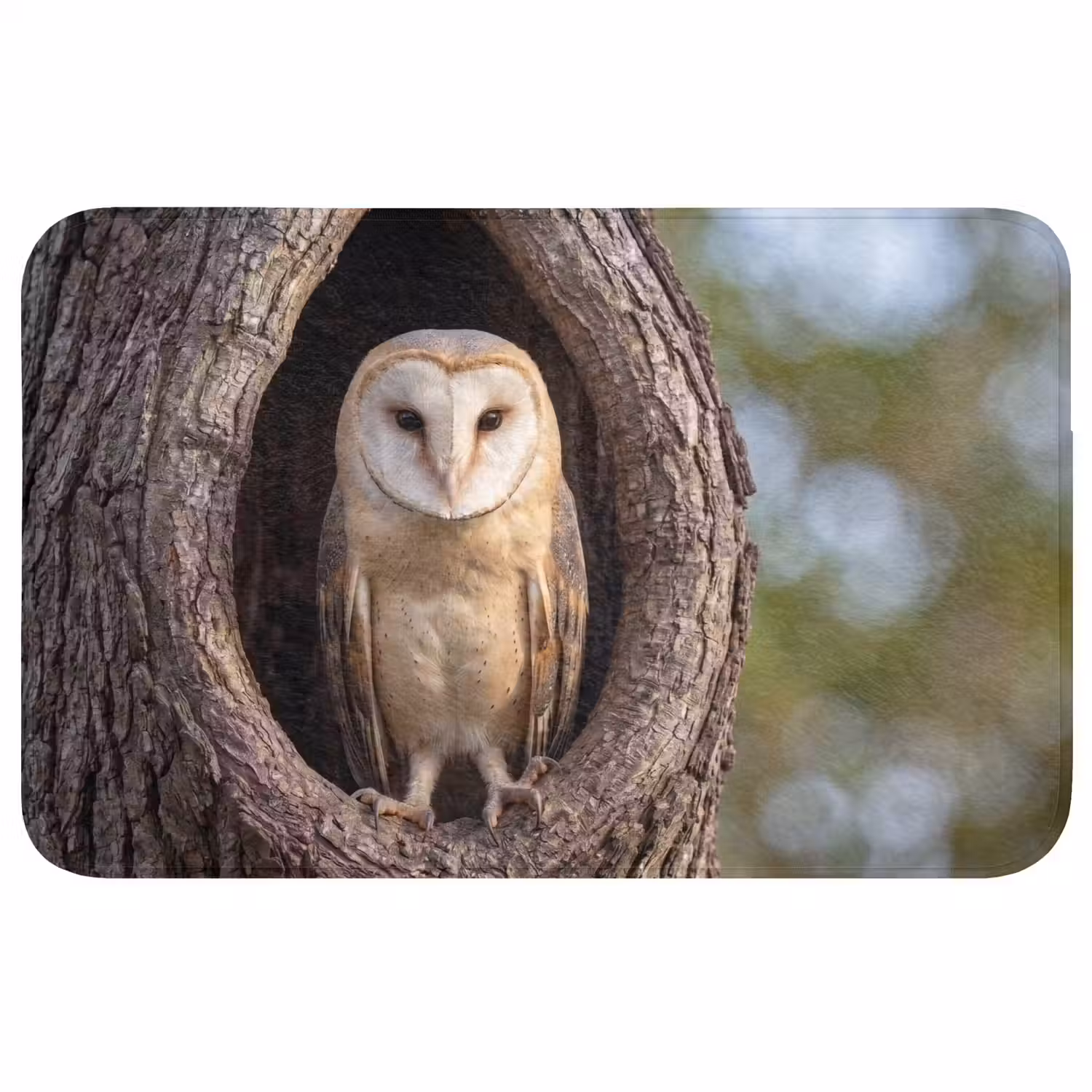 Kerkuil - Boom - Natuur - Bruin Badmat middel -3d