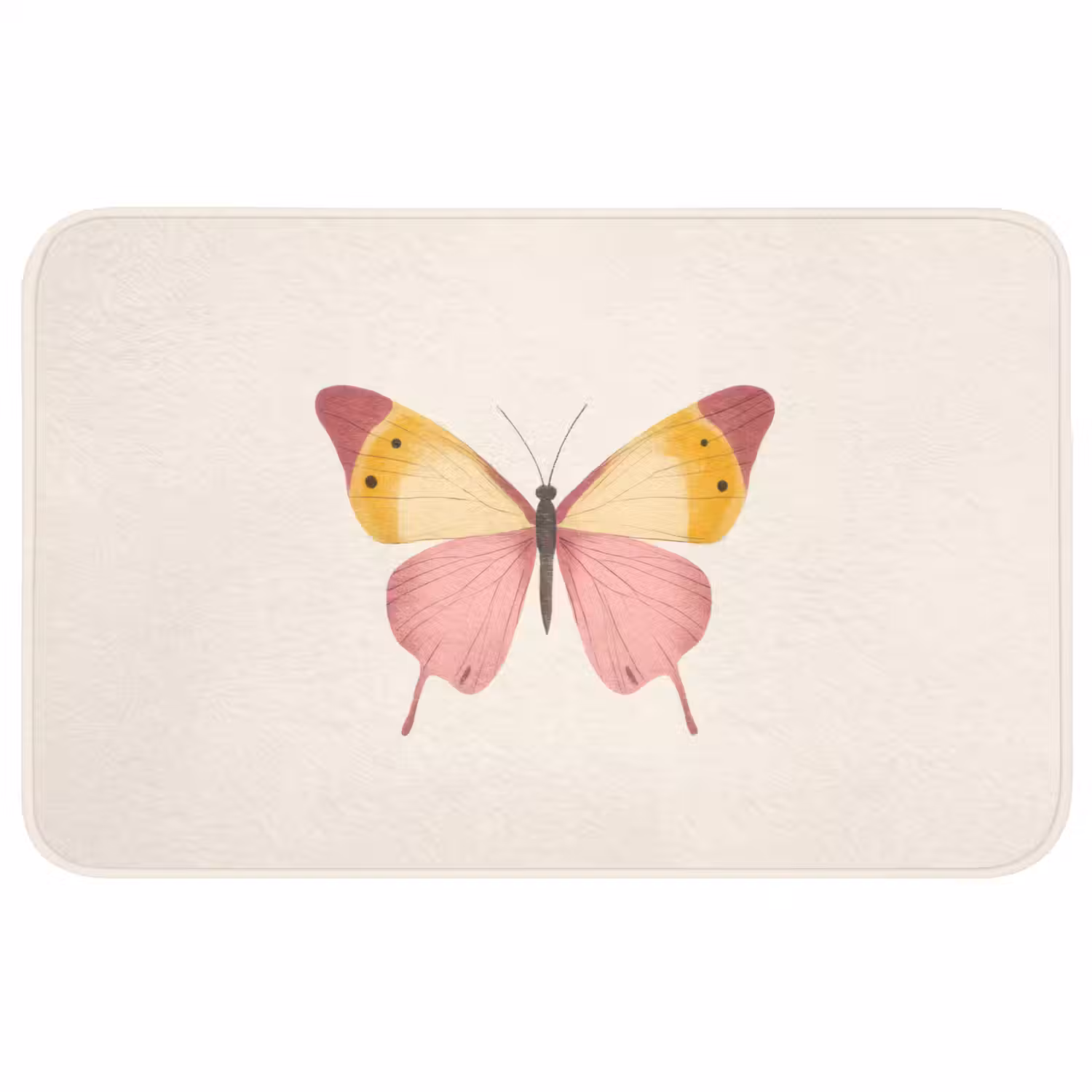 Vlinder - Illustratie - Roze Badmat middel -3d