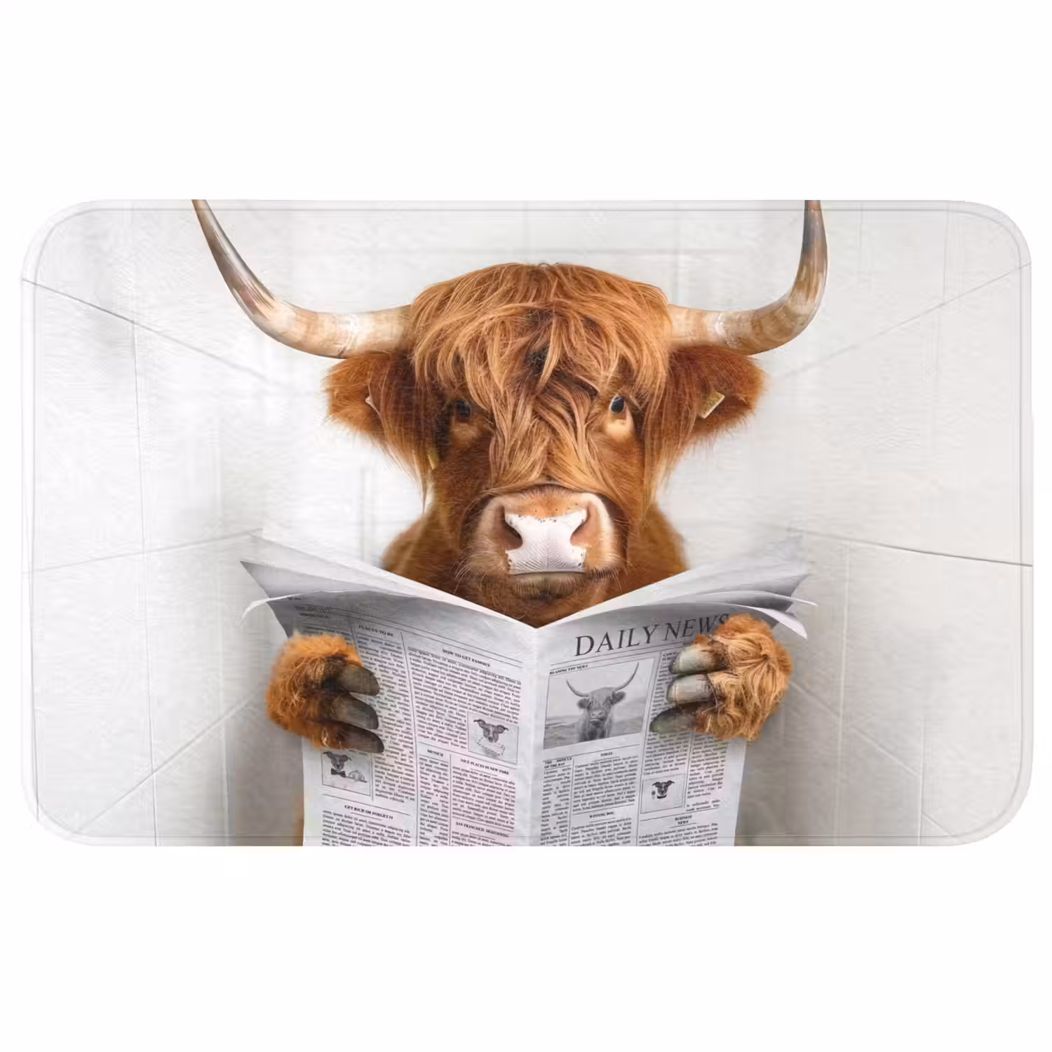Schotse Hooglander - Dier - Krant - Toilet Badmat middel -3d