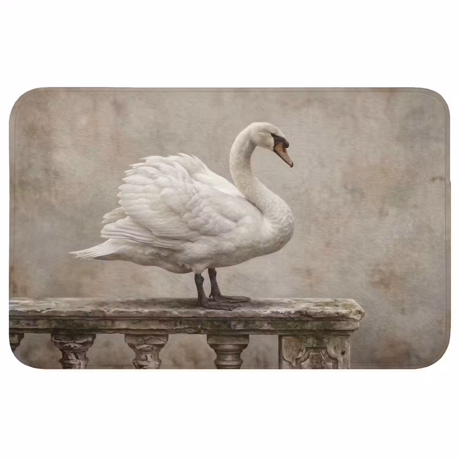 Zwaan - Elegant - Dieren - Wit Badmat middel -3d